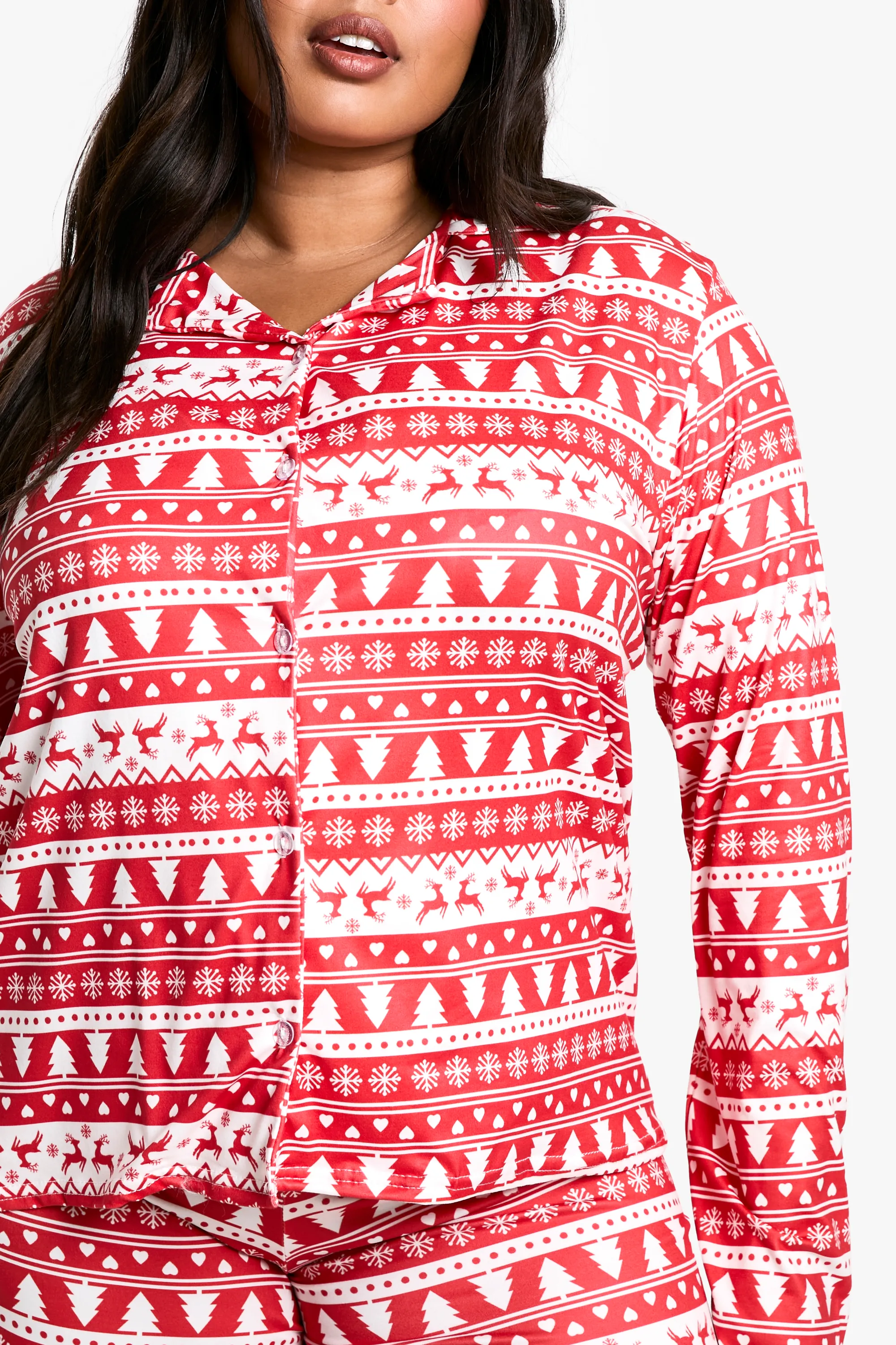Plus Christmas Fairisle Trouser Pyjama Set 4 Plus Christmas Fairisle Trouser Pyjama Set