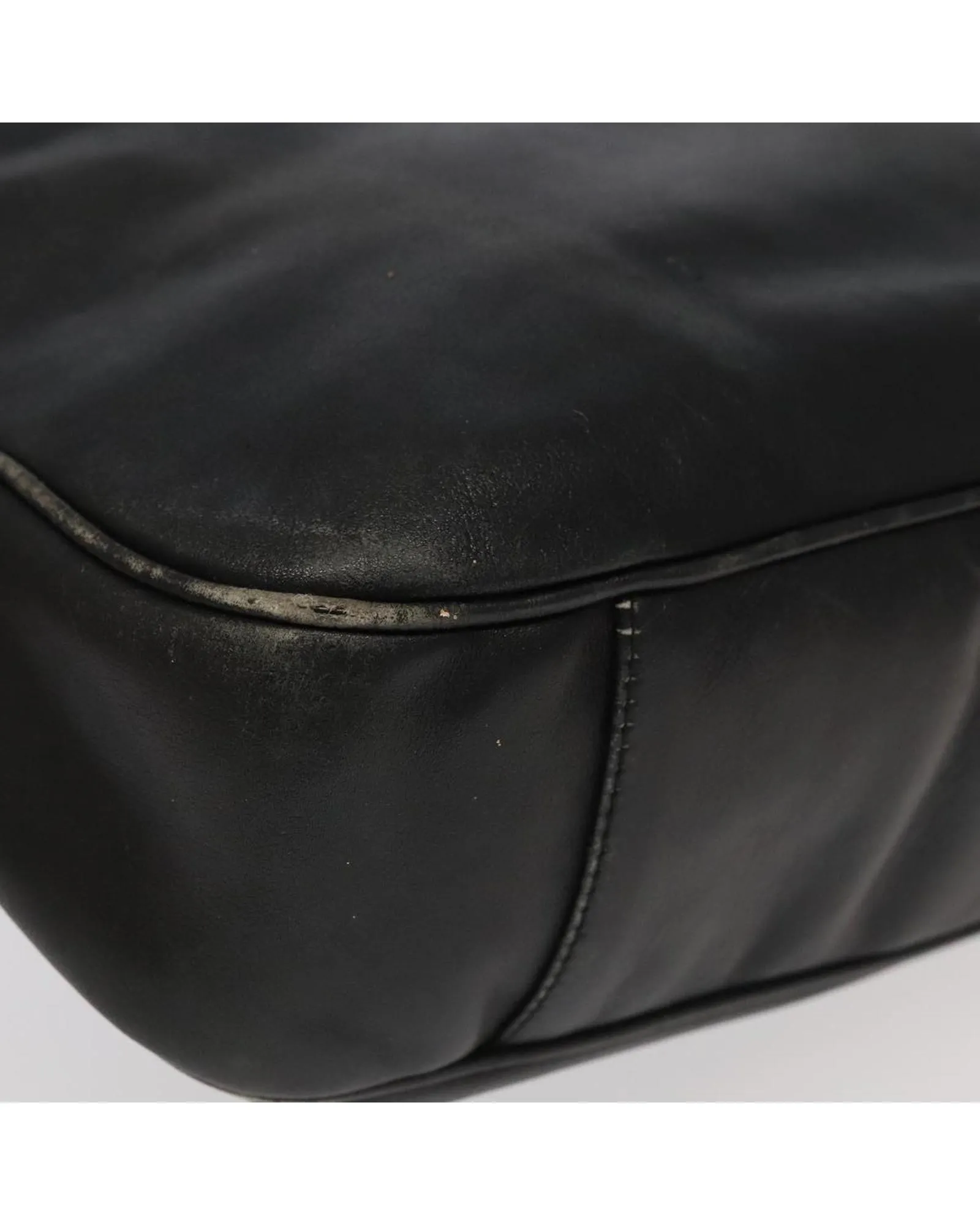 Preloved Bamboo Handle Leather Shoulder Bag- Black 10 Preloved Bamboo Handle Leather Shoulder Bag- Black