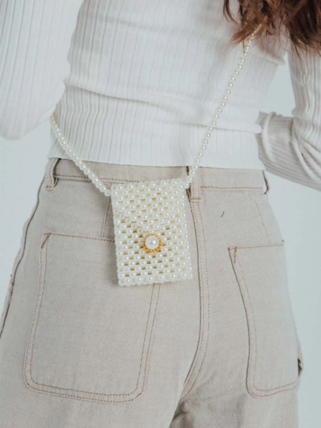 Pearl Embellished Mini Crossbody Bag 4 Pearl Embellished Mini Crossbody Bag