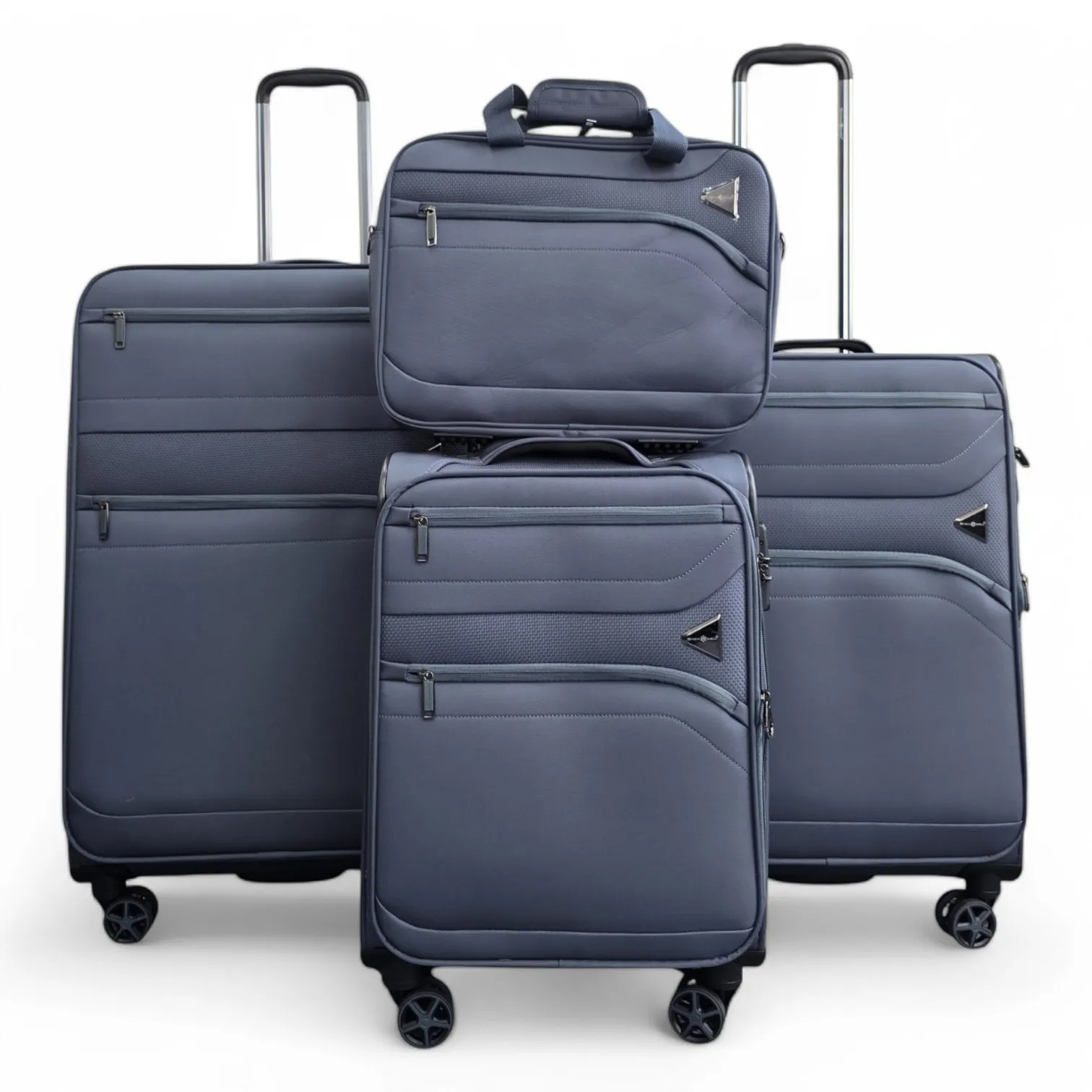 Lightweight Soft Dual 4 Wheel Cabin Luggage Suitcase Set