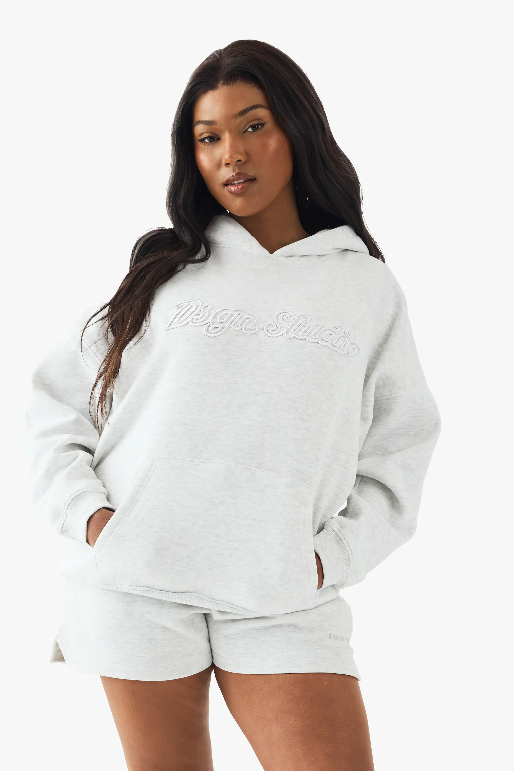 Plus DSGN STUDIO 3D embroidered oversized hoodie