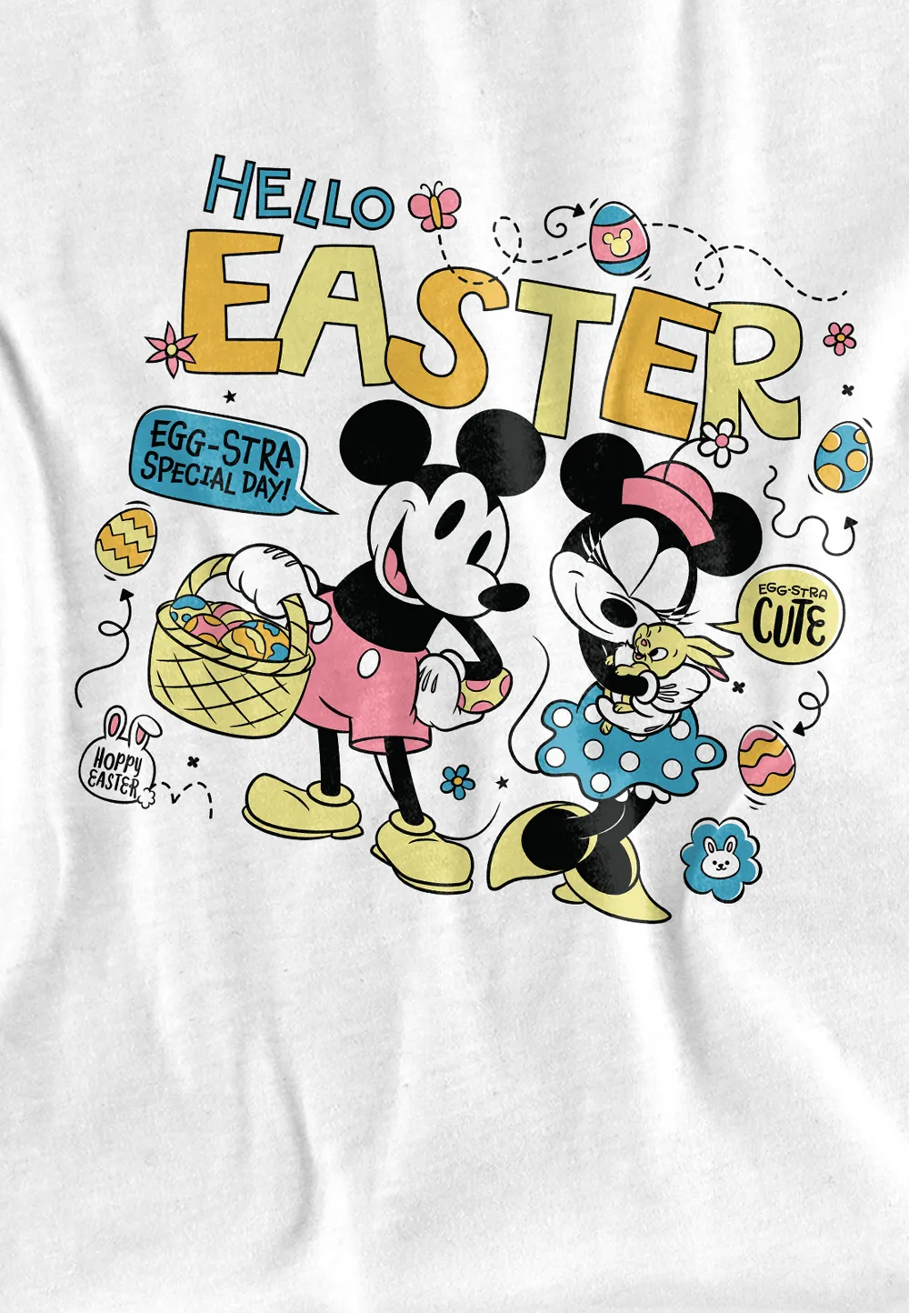 Mickey and Minnie Mouse Hello Easter! Long Sleeve T-Shirt, White 2 Mickey and Minnie Mouse Hello Easter! Long Sleeve T-Shirt, White