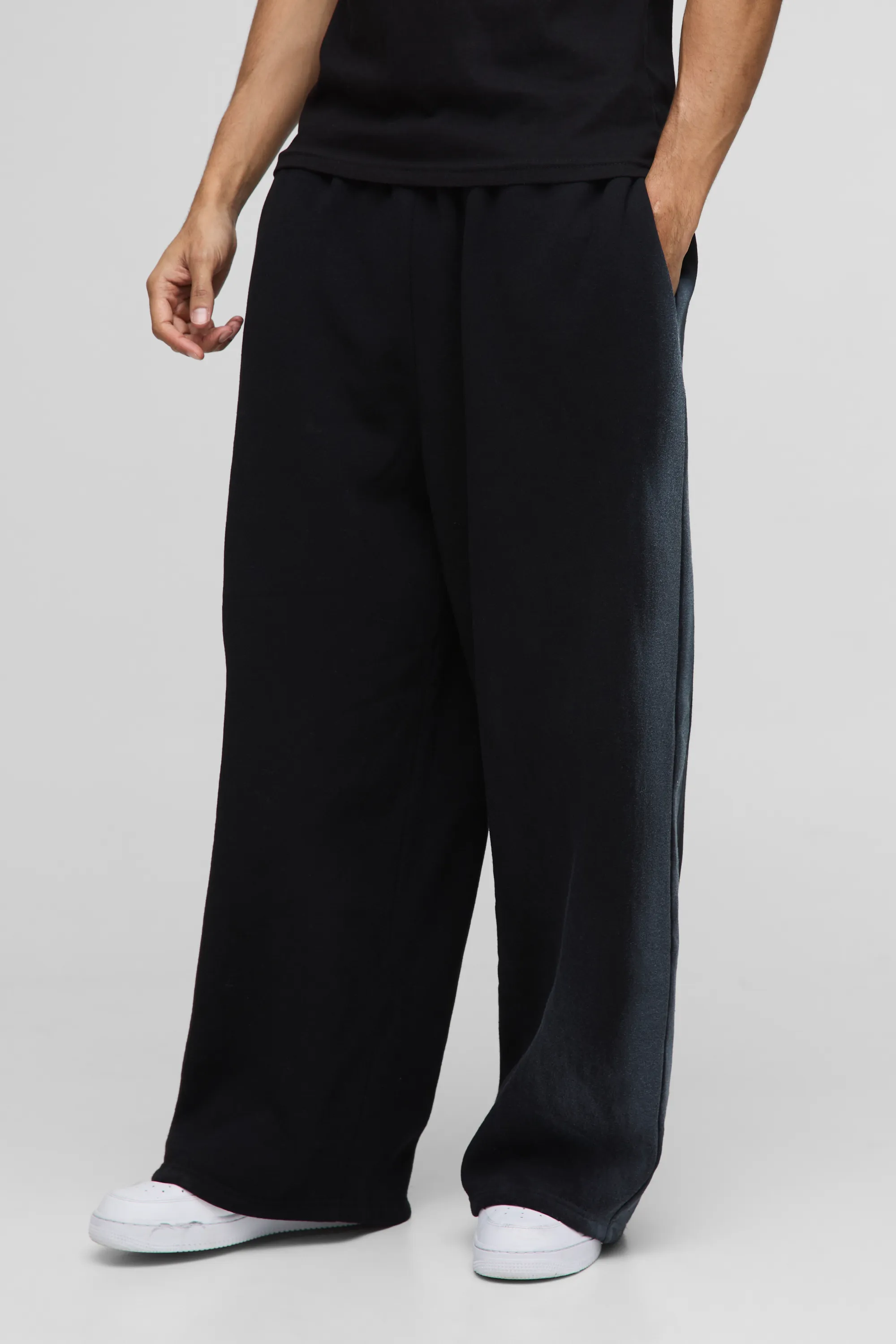 Wide Leg Washed Seam Joggers