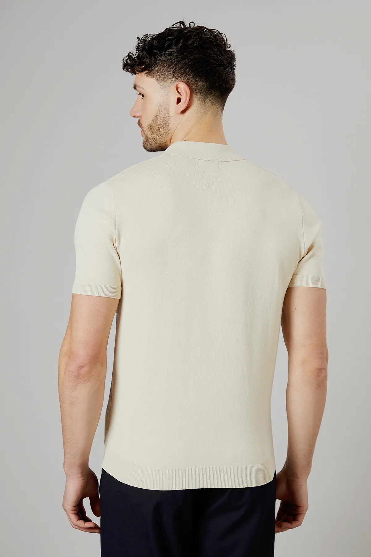 Off White Cable Knitted Polo 4 Off White Cable Knitted Polo