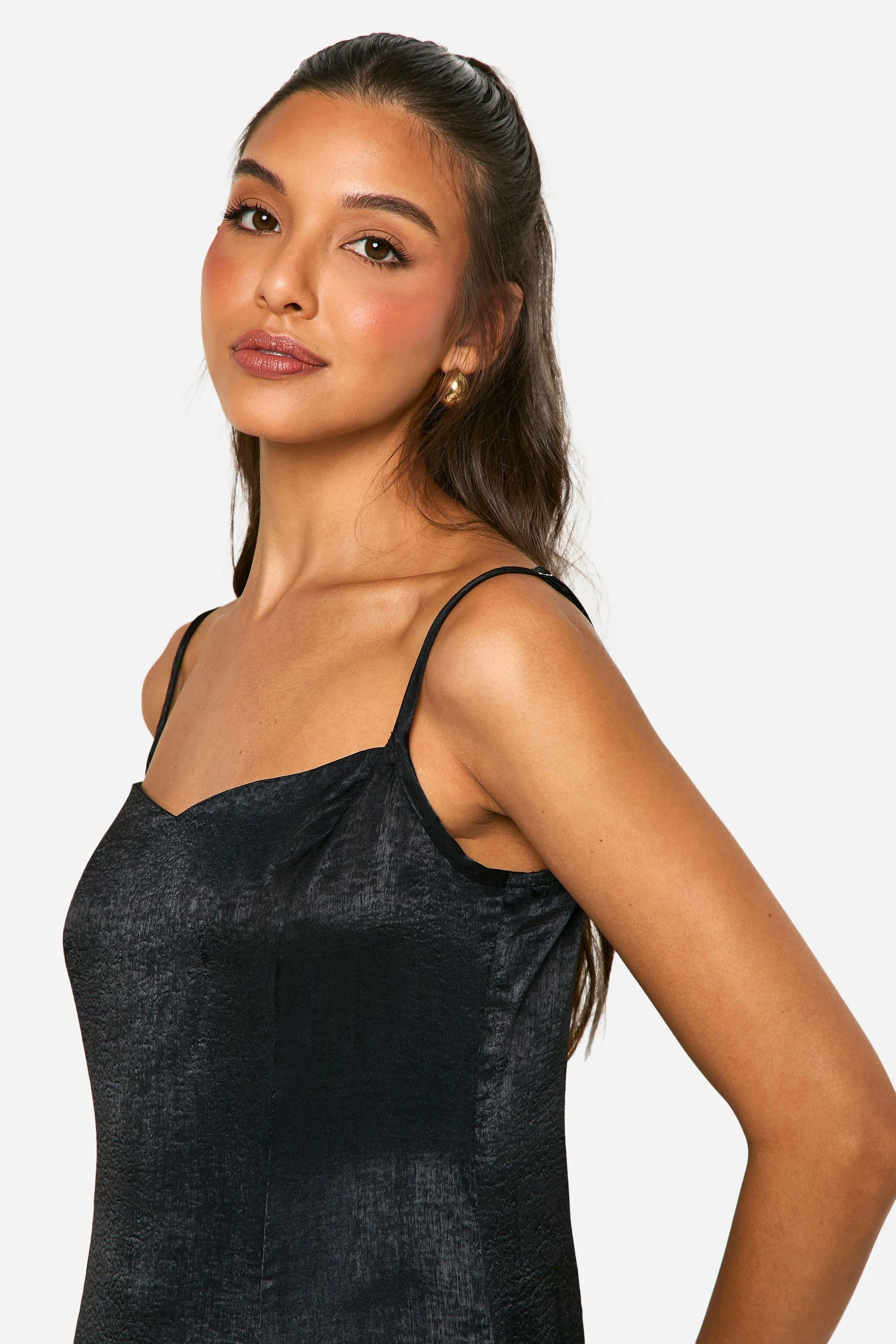 Satin Contrast Godet Maxi Dress 4 Satin Contrast Godet Maxi Dress