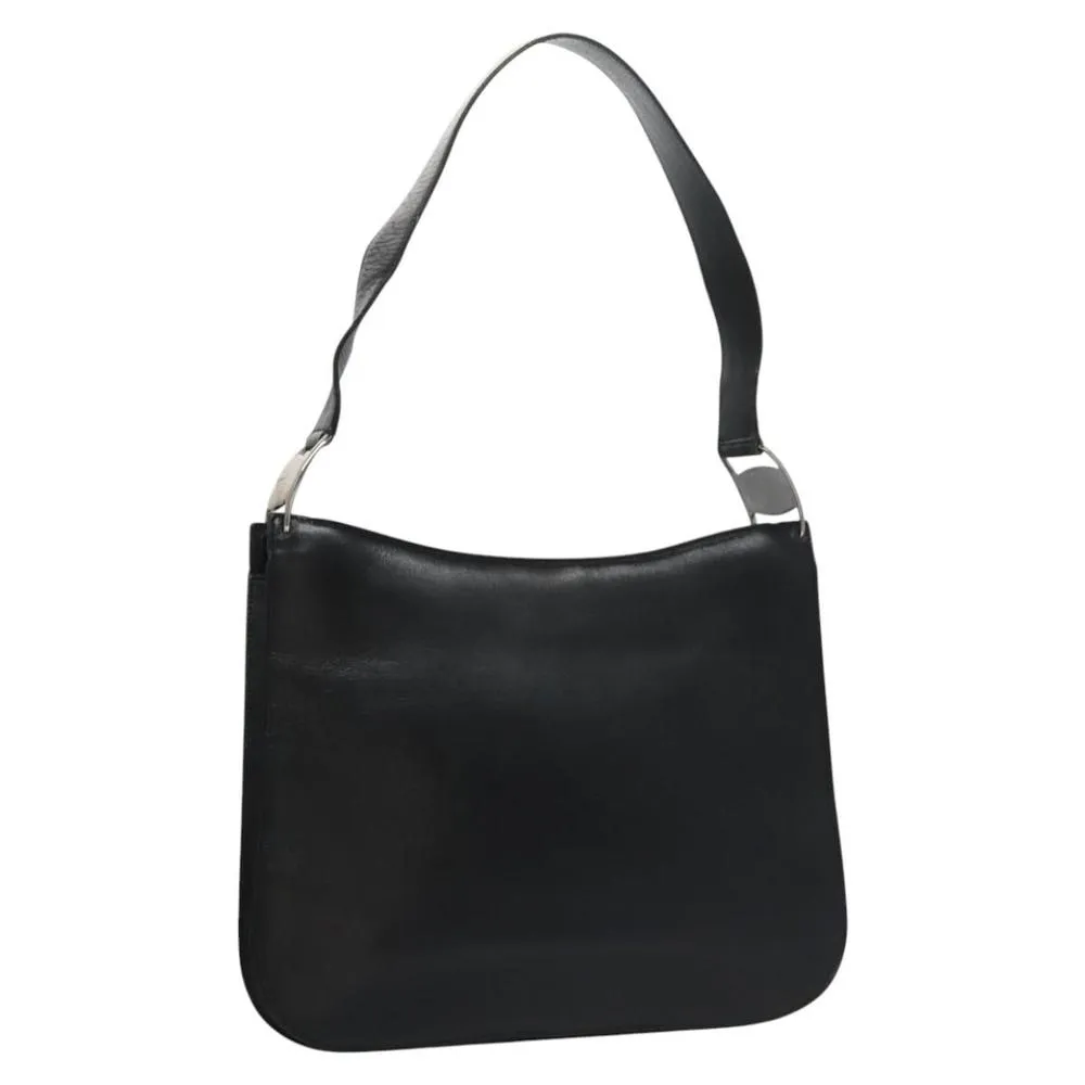 Preloved Leather Shoulder Bag- Black