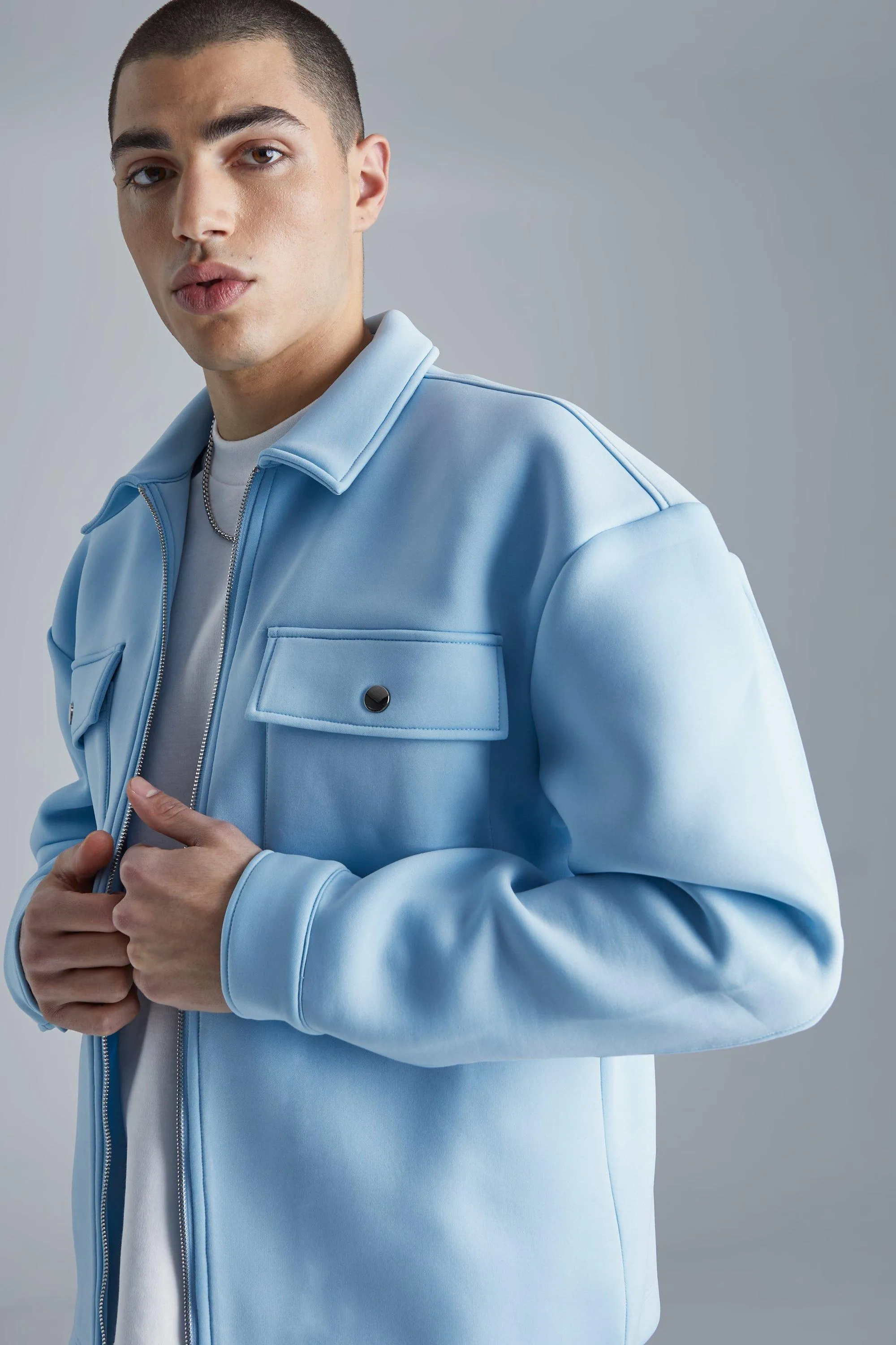 Boxy Neoprene Zip Overshirt 1 Boxy Neoprene Zip Overshirt