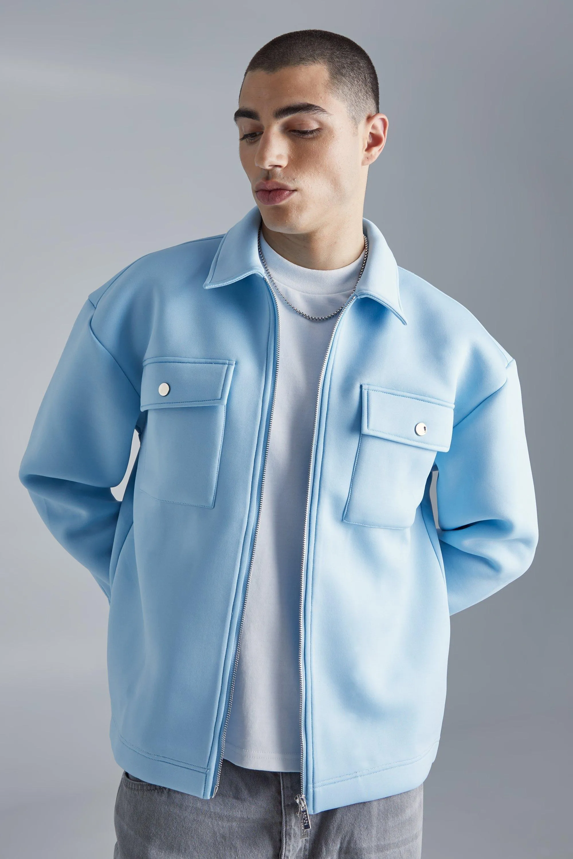 Boxy Neoprene Zip Overshirt 3 Boxy Neoprene Zip Overshirt