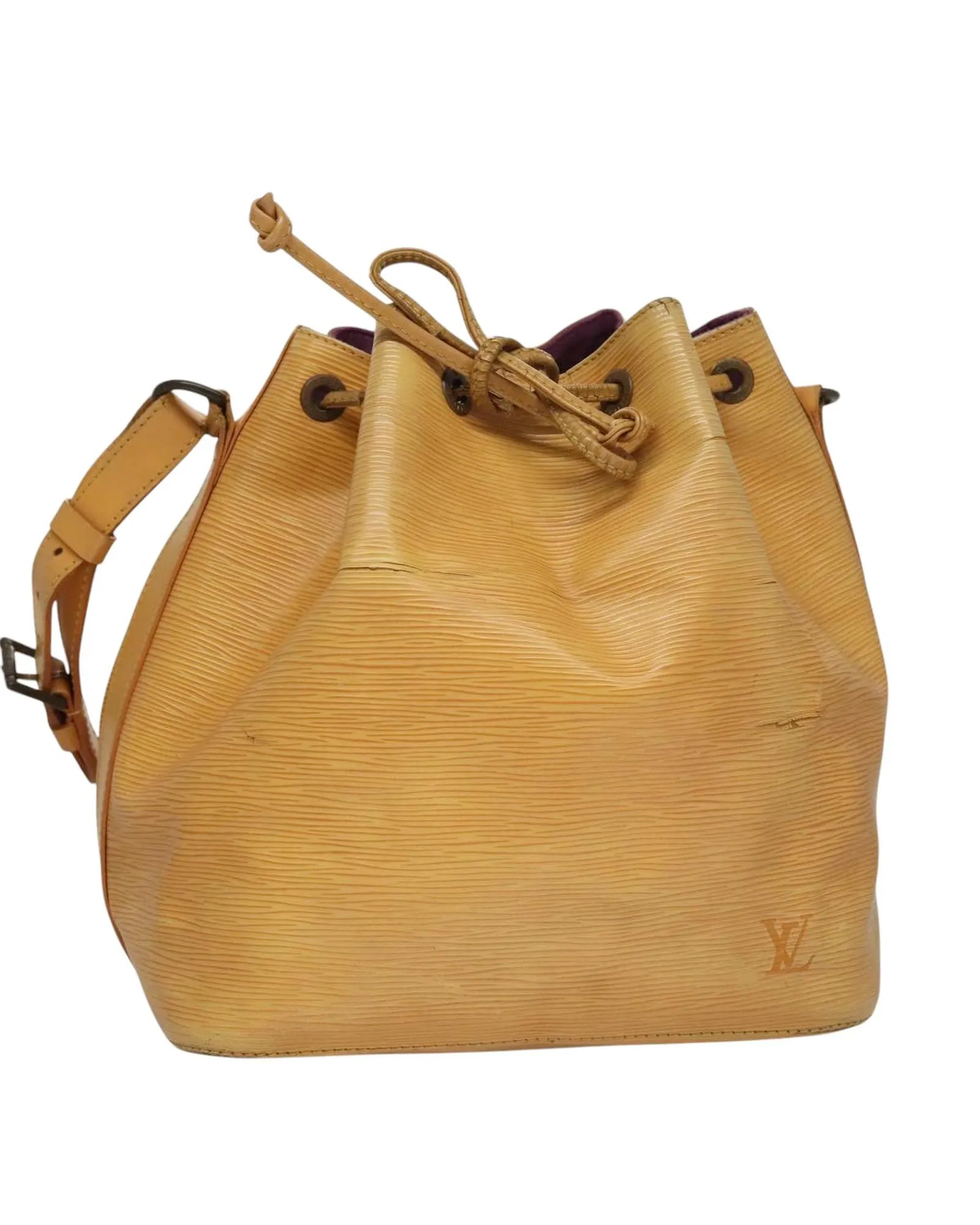 Preloved Noe Bucket Bag Drawstring Closure- Yellow Shoulder