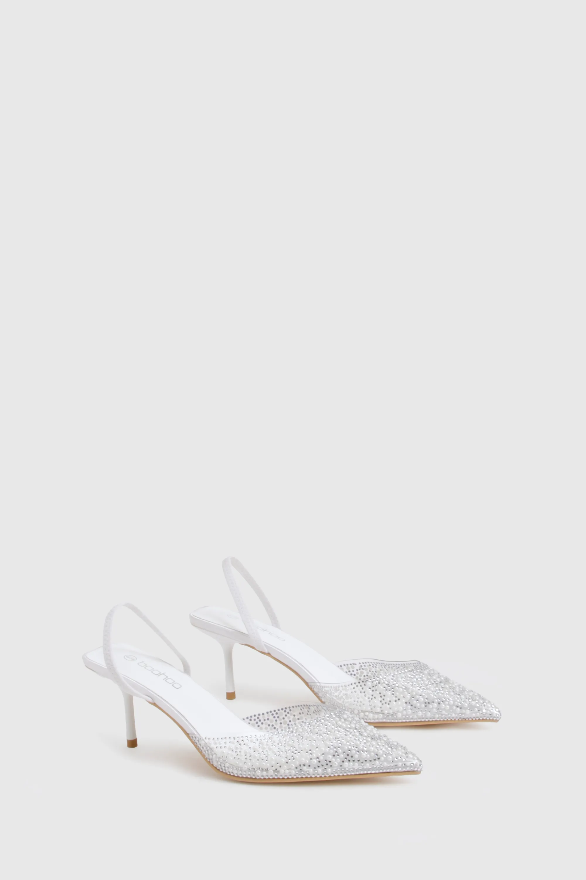 Pearl Embellished Slingback Court Heels 2 Pearl Embellished Slingback Court Heels