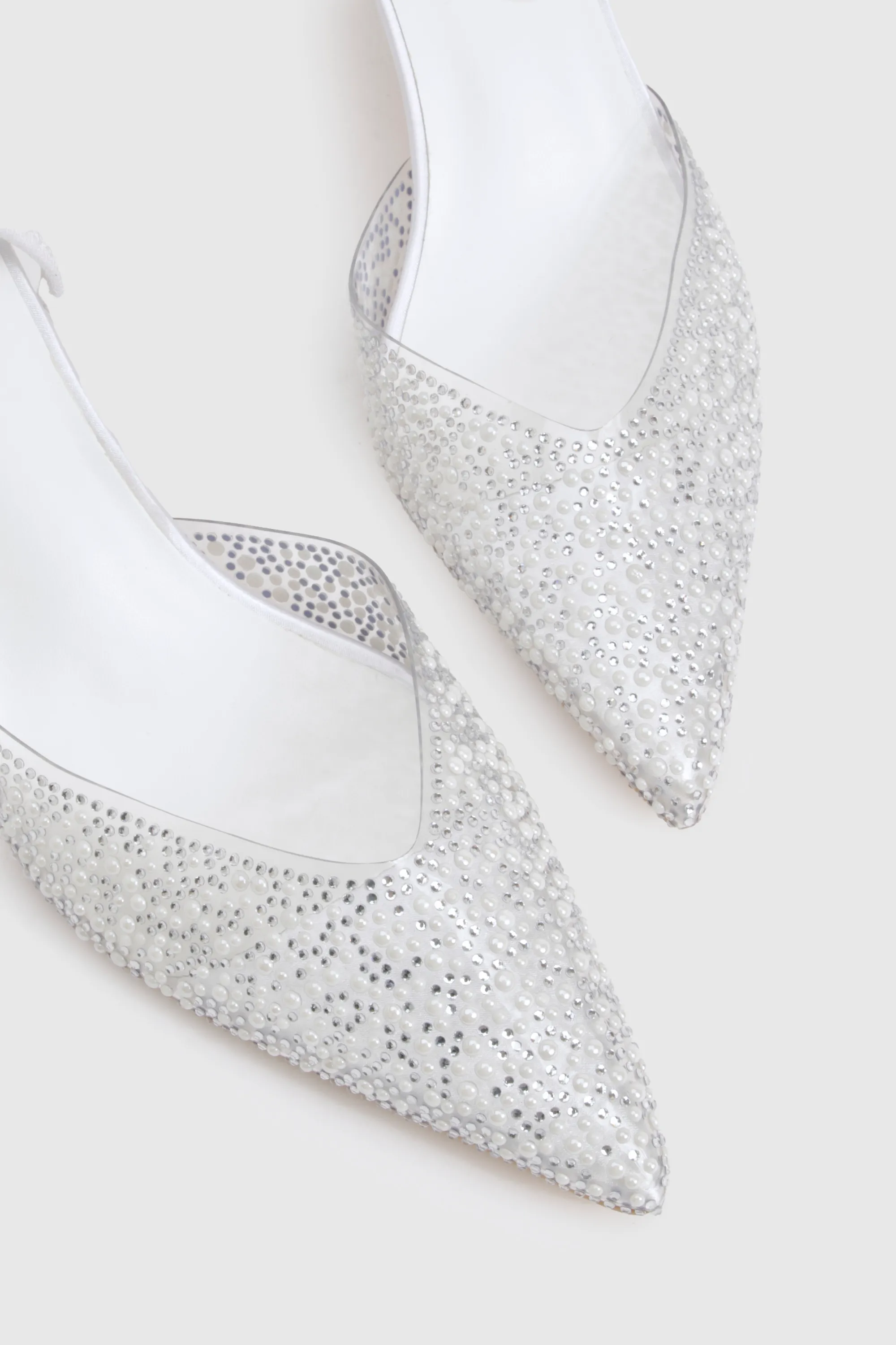 Pearl Embellished Slingback Court Heels 5 Pearl Embellished Slingback Court Heels