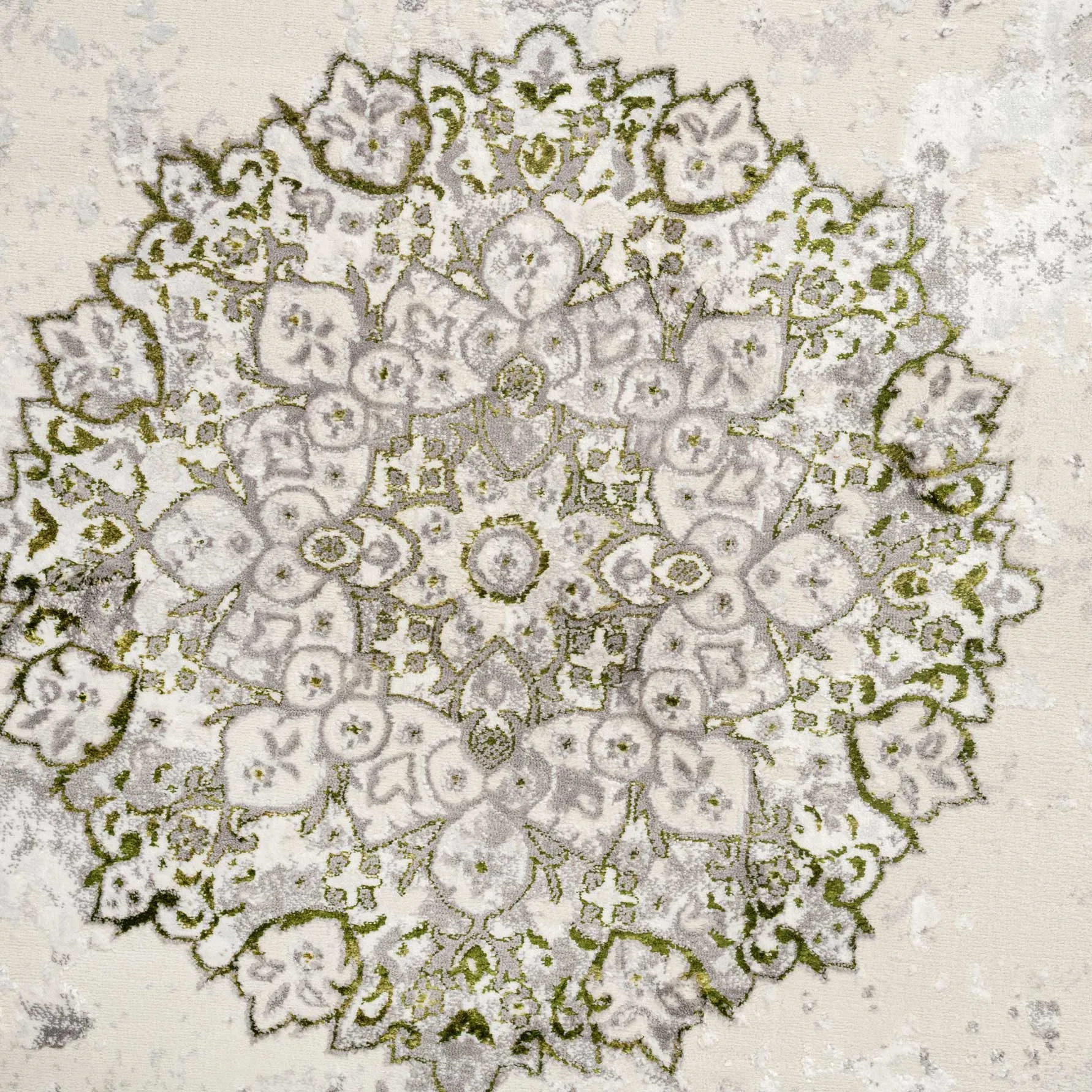 Green Beige Distressed Traditional Medallion Bordered Living Room Rug 11 Green Beige Distressed Traditional Medallion Bordered Living Room Rug