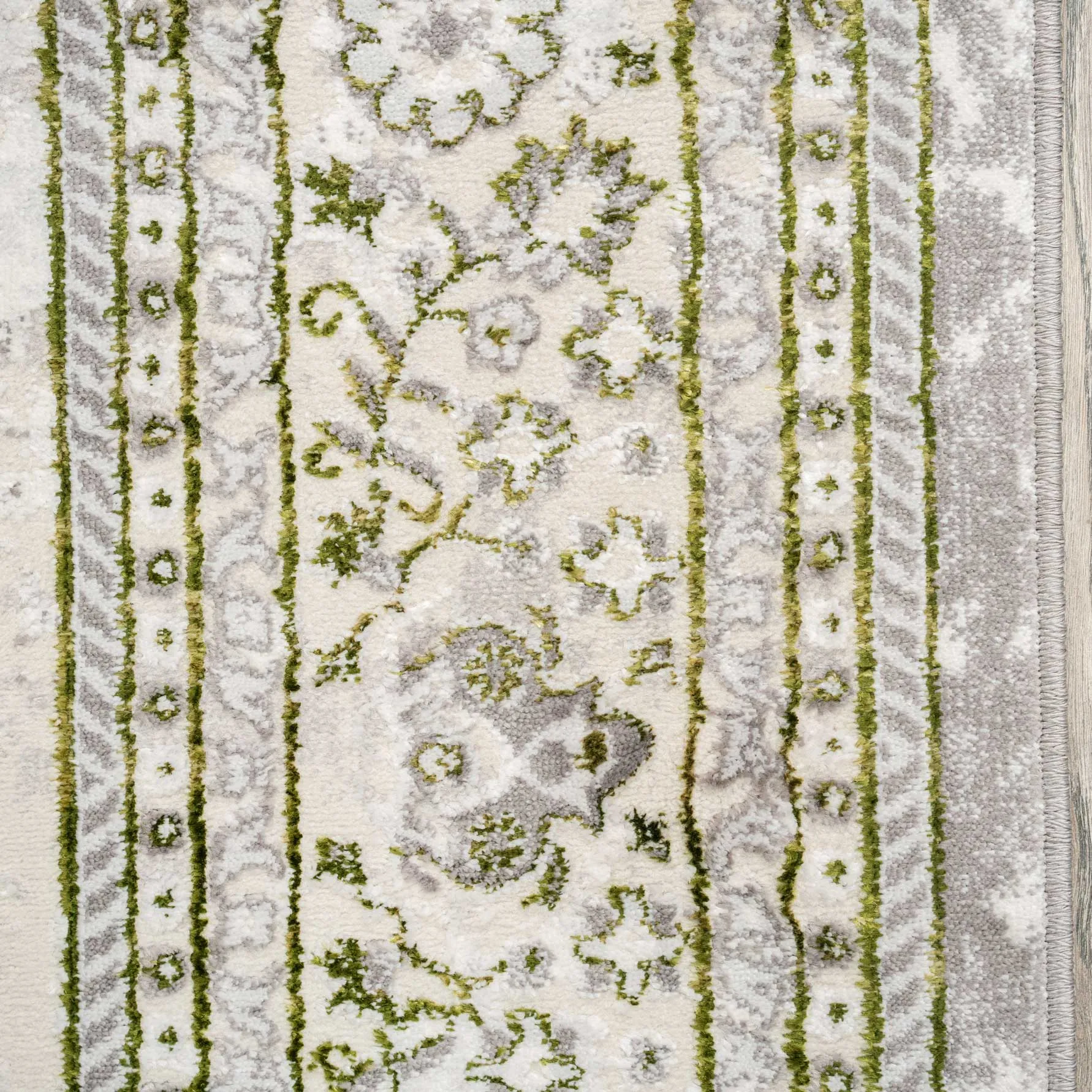 Green Beige Distressed Traditional Medallion Bordered Living Room Rug 8 Green Beige Distressed Traditional Medallion Bordered Living Room Rug