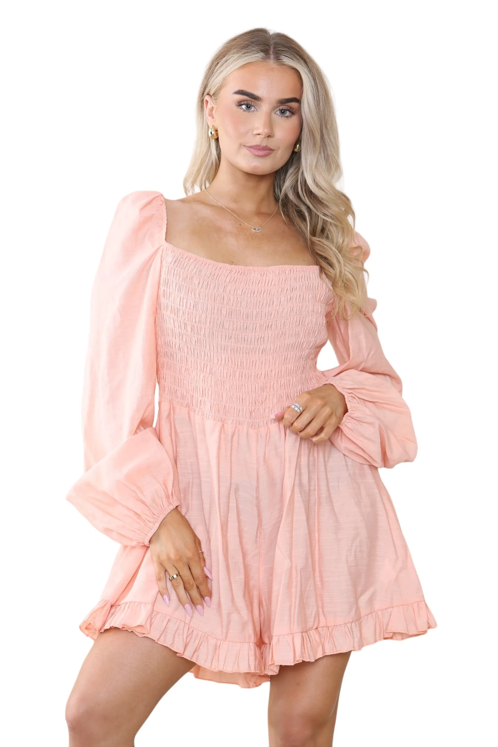 Orange Square Neck Mini Swing Jumpsuit Playsuit 1 Orange Square Neck Mini Swing Jumpsuit Playsuit