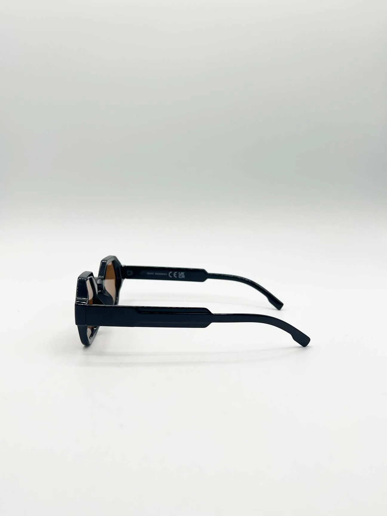 Round Hexagon Sunglasses in Black and Brown 5 Round Hexagon Sunglasses in Black and Brown