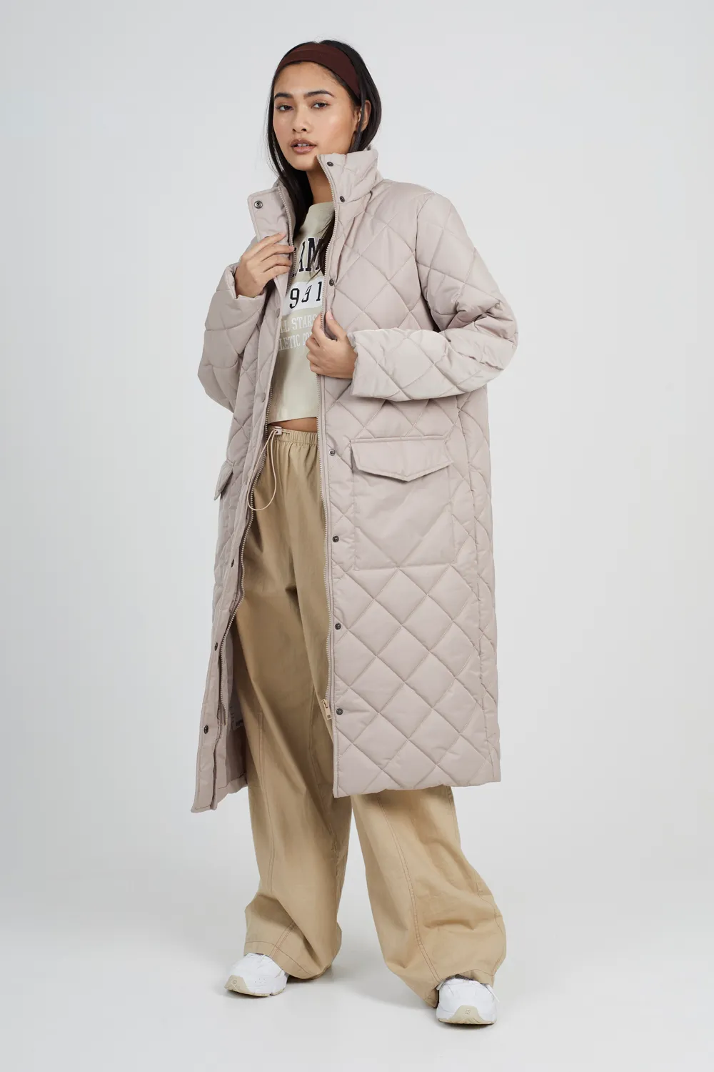 Long Diamond Quilted Jacket 1 Long Diamond Quilted Jacket