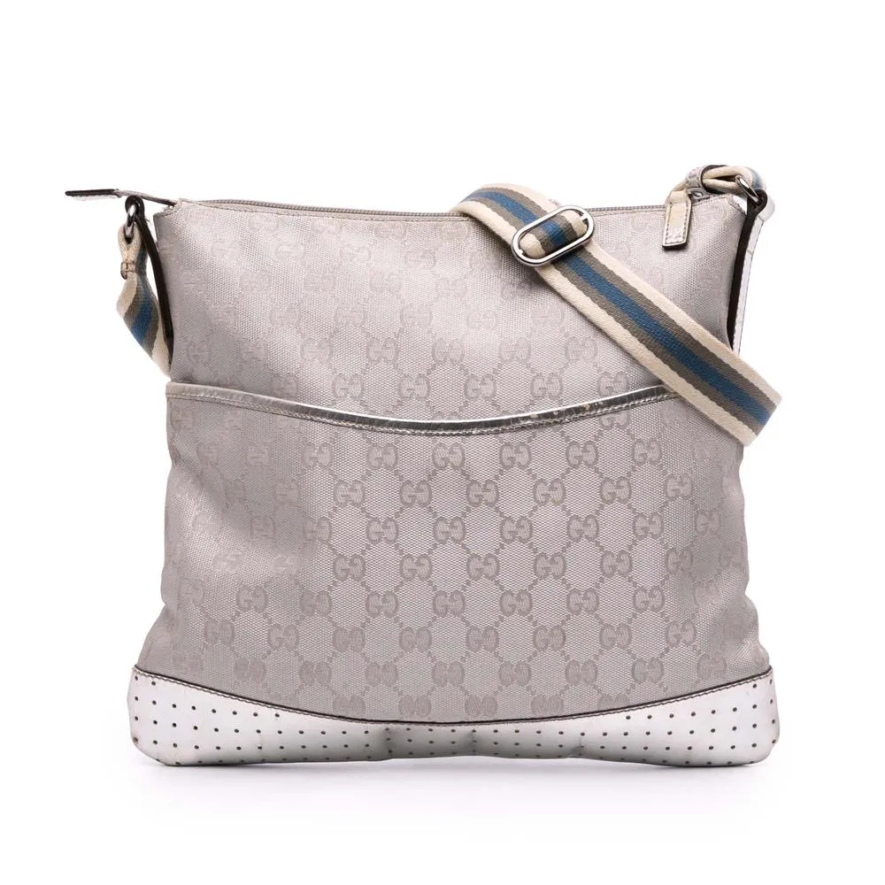 Preloved Monogram Canvas Crossbody Bag- Silver