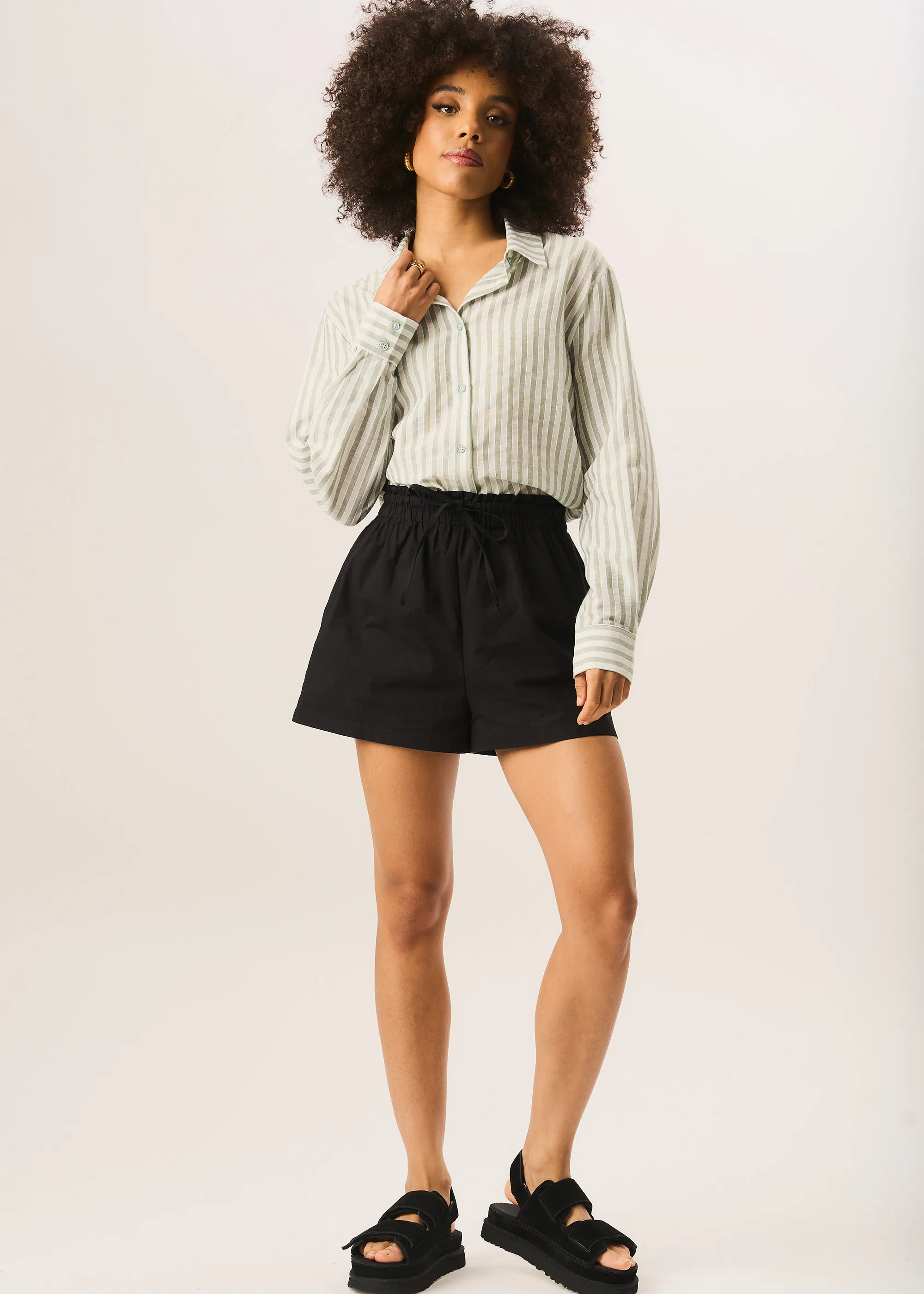 Black Draw String Short