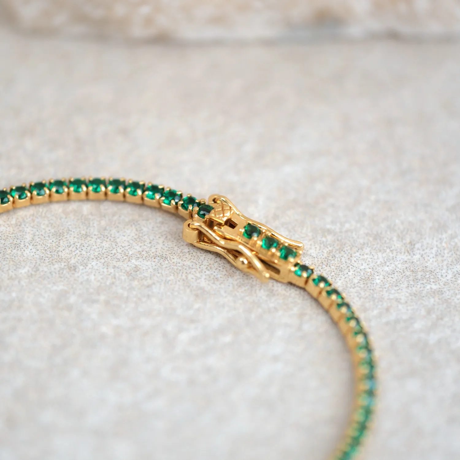 Emerald Gemstone Gold Vermeil Tennis Bracelet 3 Emerald Gemstone Gold Vermeil Tennis Bracelet
