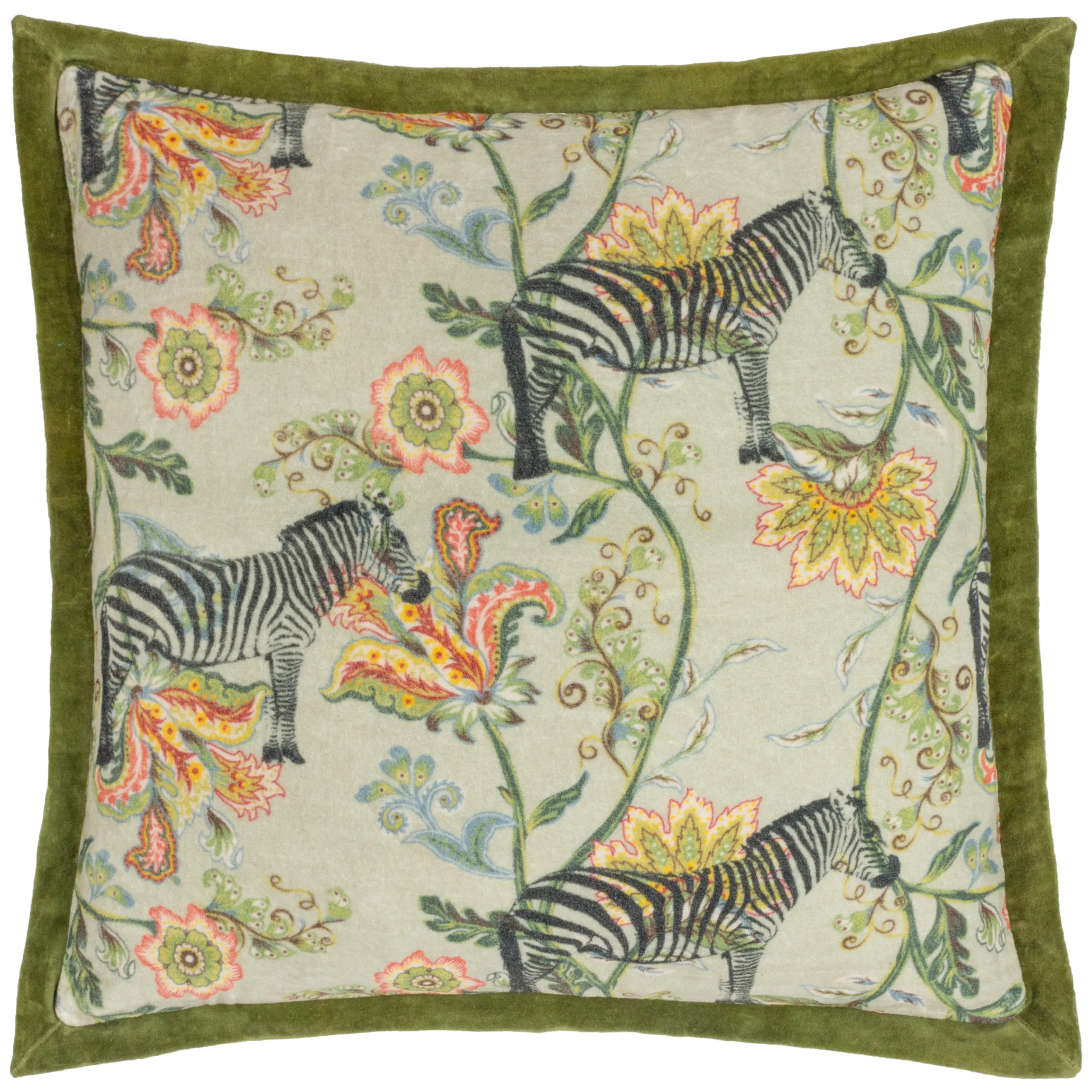 Sundara Zebra Velvet Polyester Filled Cushion 1 Sundara Zebra Velvet Polyester Filled Cushion