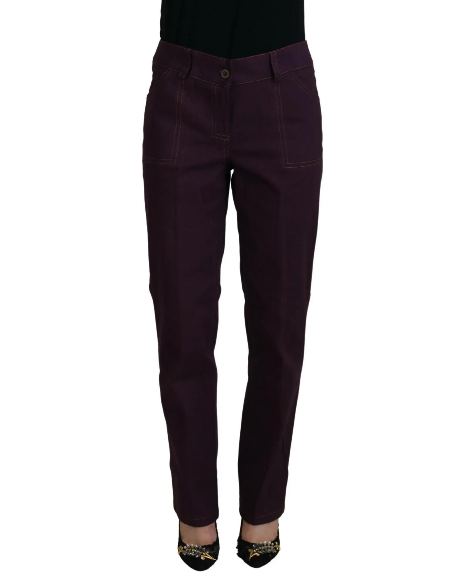 Purple Straight Leg Pants PAN74063Jeans 1 Purple Straight Leg Pants PAN74063Jeans