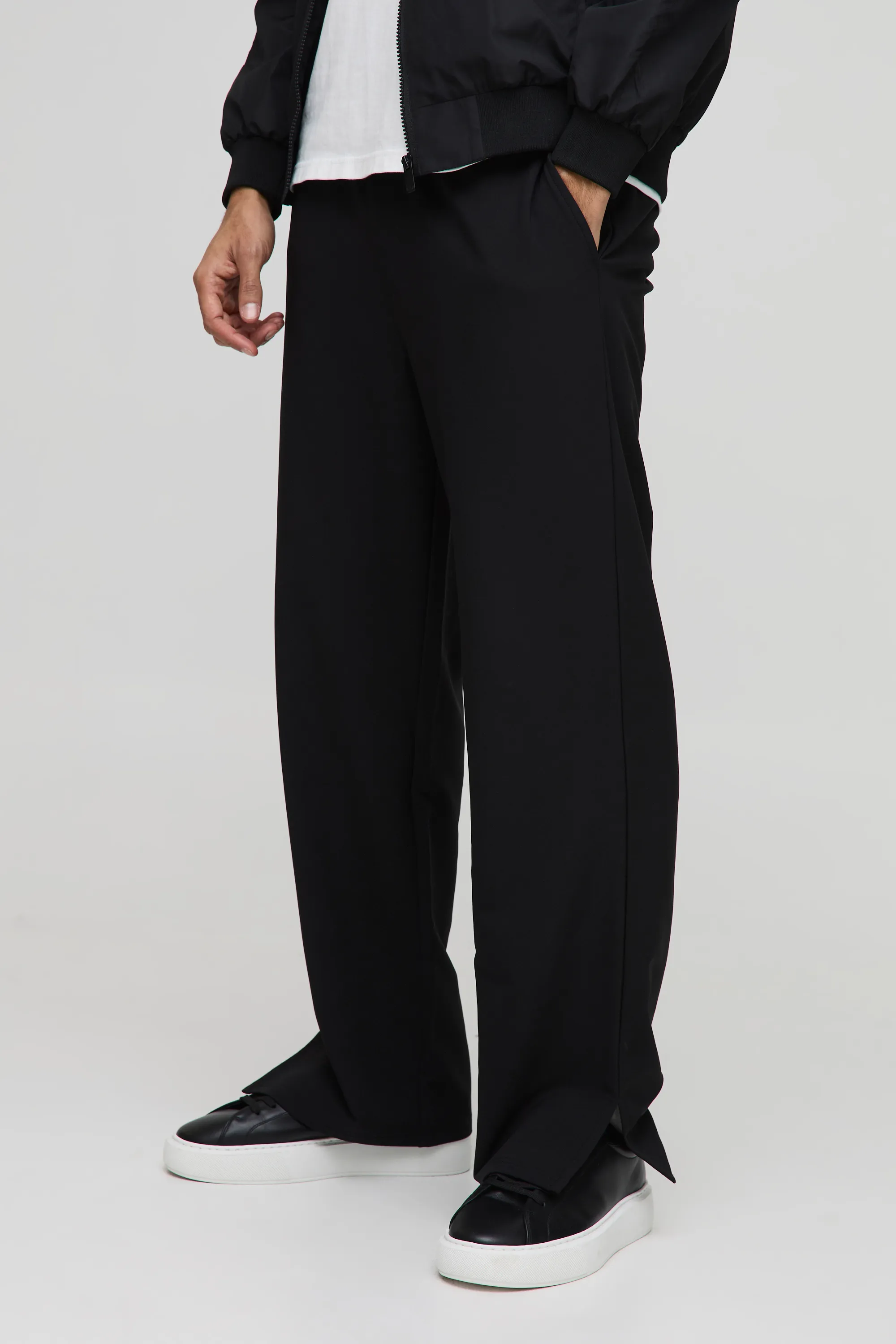 Elasticated Waist Relaxed Fit Technical Stretch Trousers