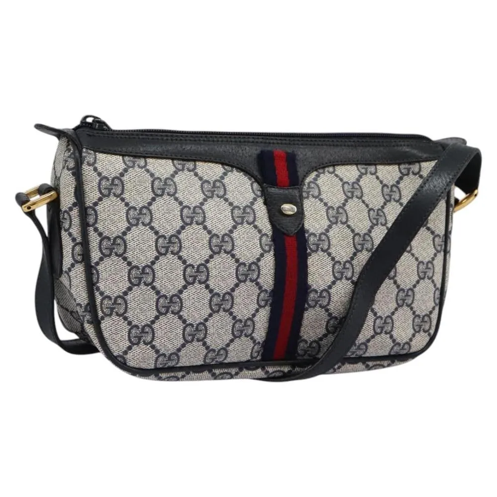 Preloved Vintage GG Canvas Crossbody Bag- Navy Shoulder Bags 1 Preloved Vintage GG Canvas Crossbody Bag- Navy Shoulder Bags