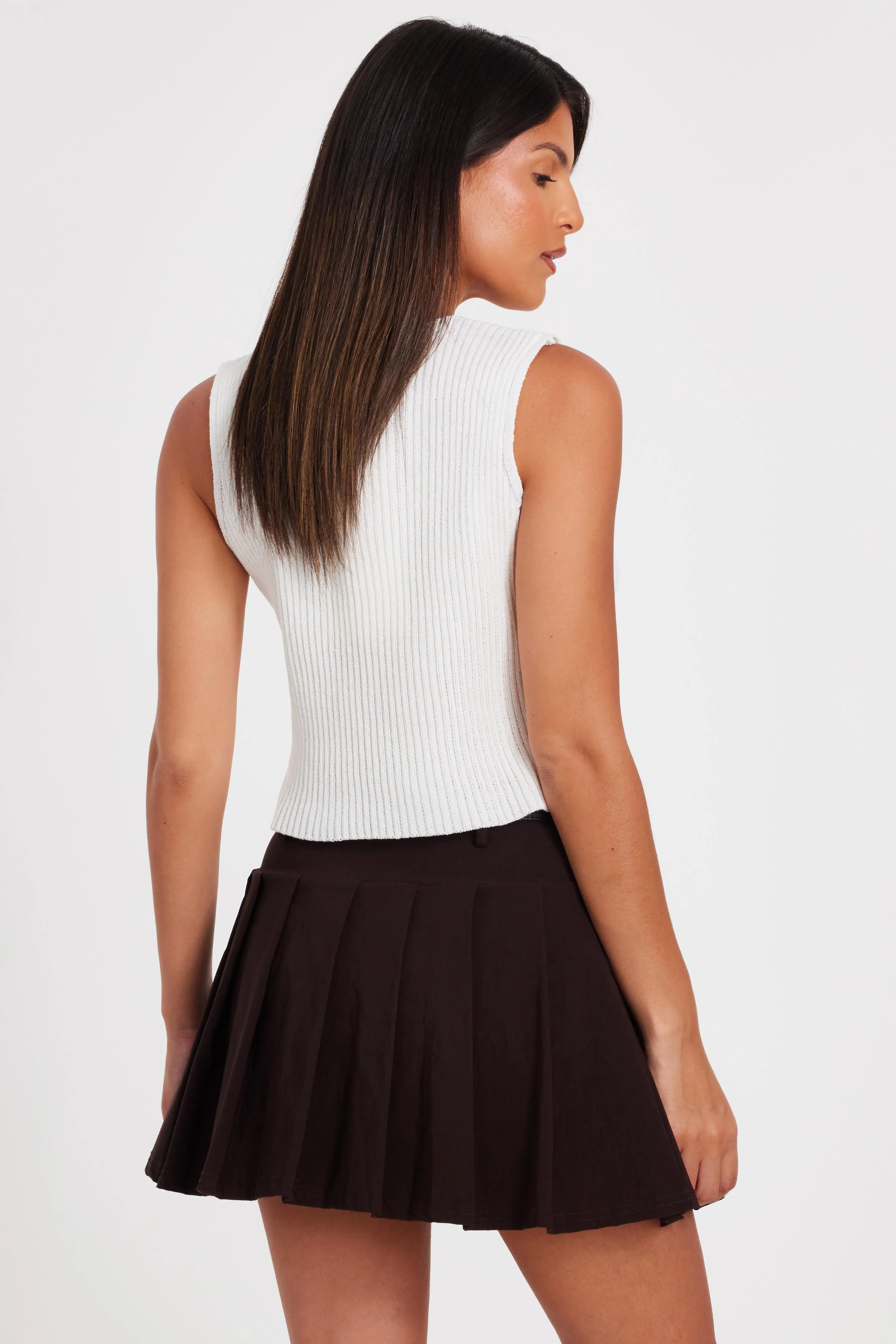 Off White Knit Mini Bow Top 2 Off White Knit Mini Bow Top