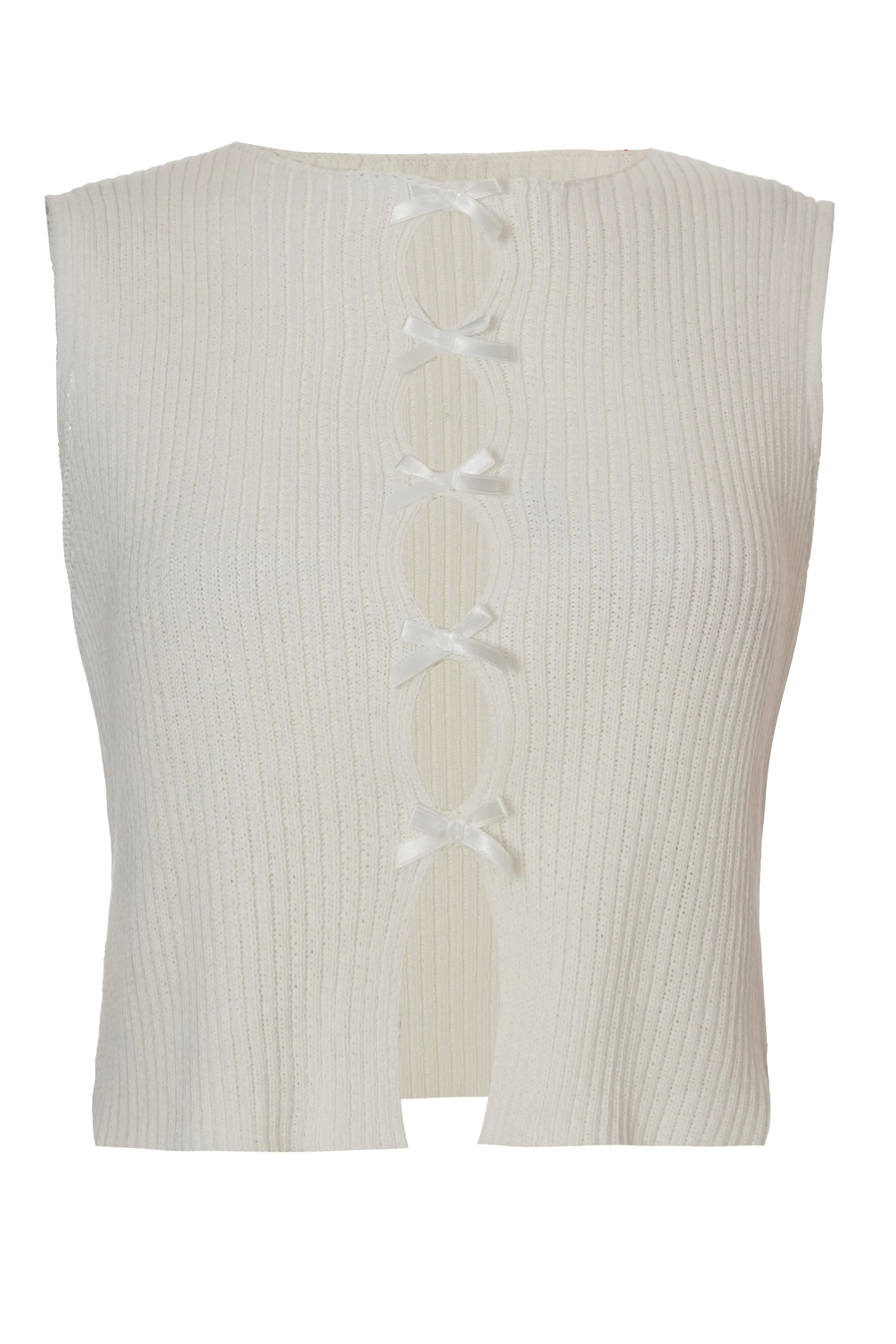 Off White Knit Mini Bow Top 4 Off White Knit Mini Bow Top