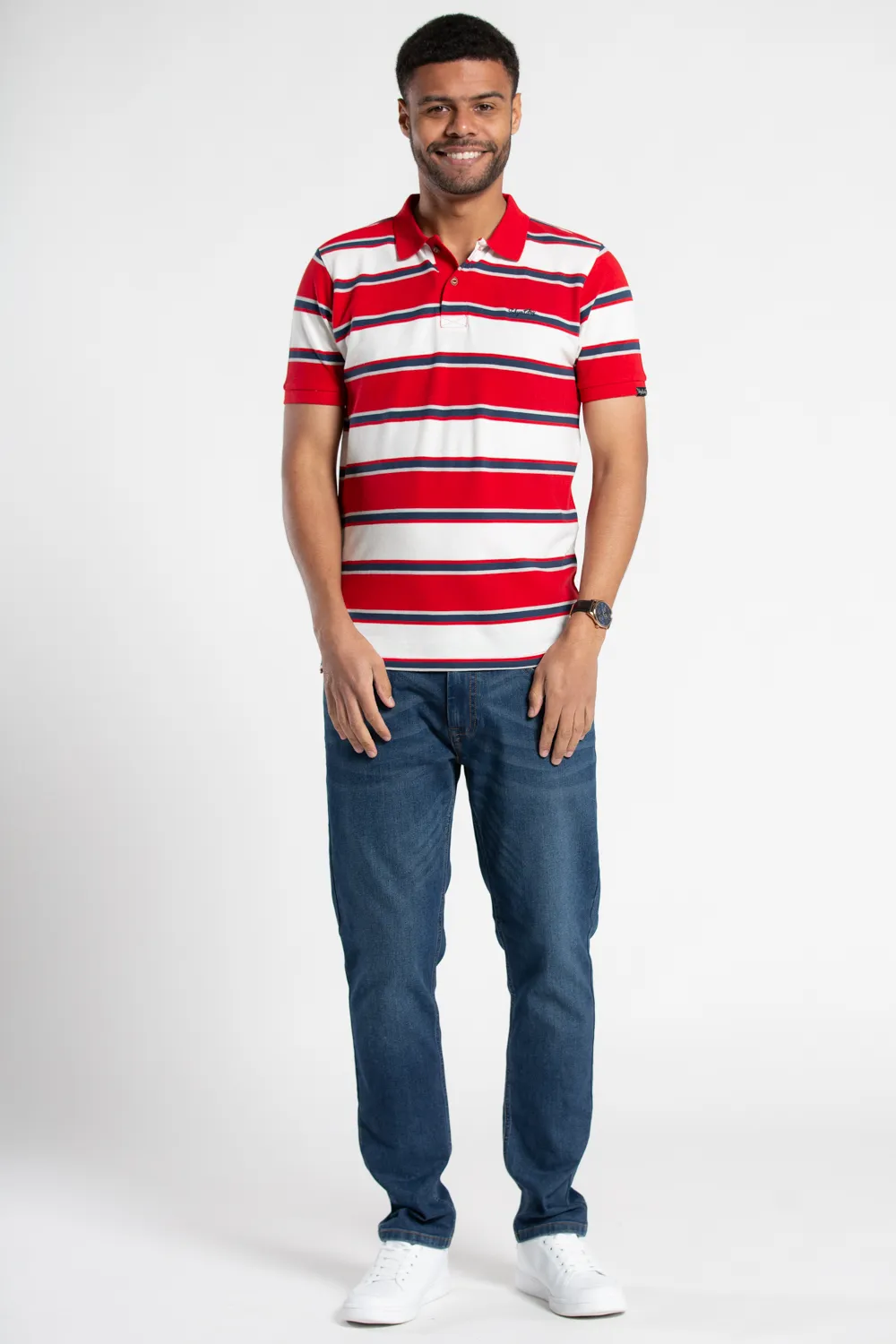 Cotton Striped Short-Sleeve Polo Shirt 3 Cotton Striped Short-Sleeve Polo Shirt