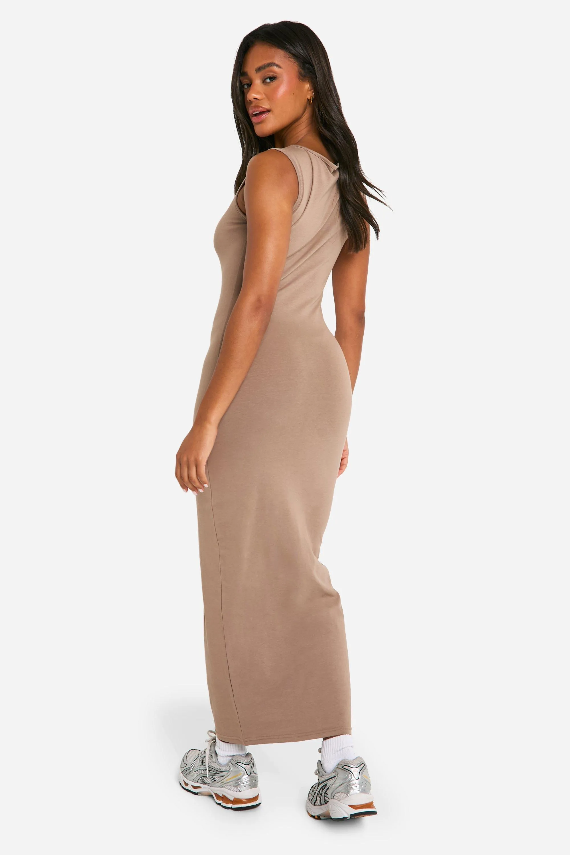 Basic Tan Midaxi Dress 2 Basic Tan Midaxi Dress