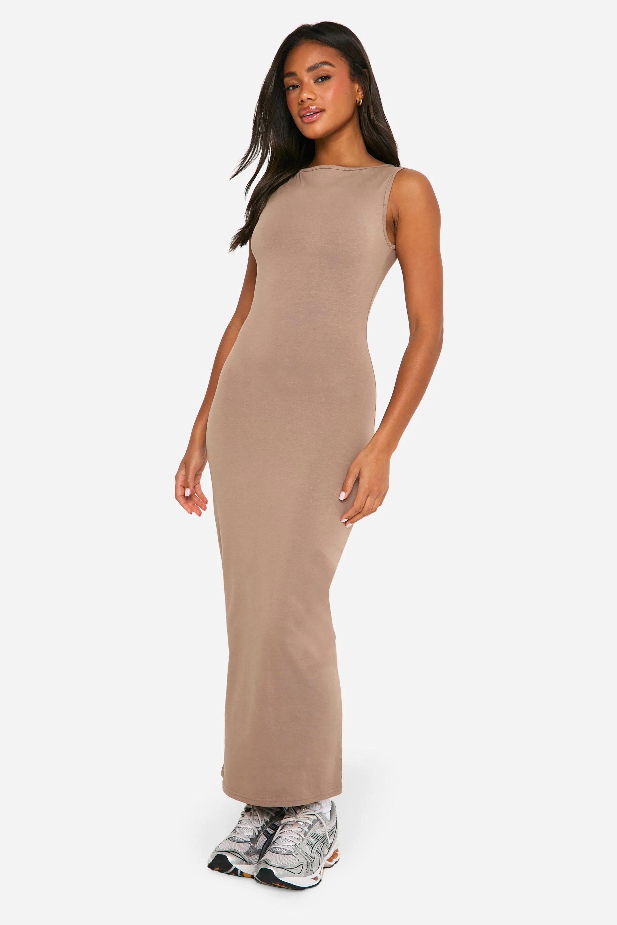 Basic Tan Midaxi Dress 3 Basic Tan Midaxi Dress