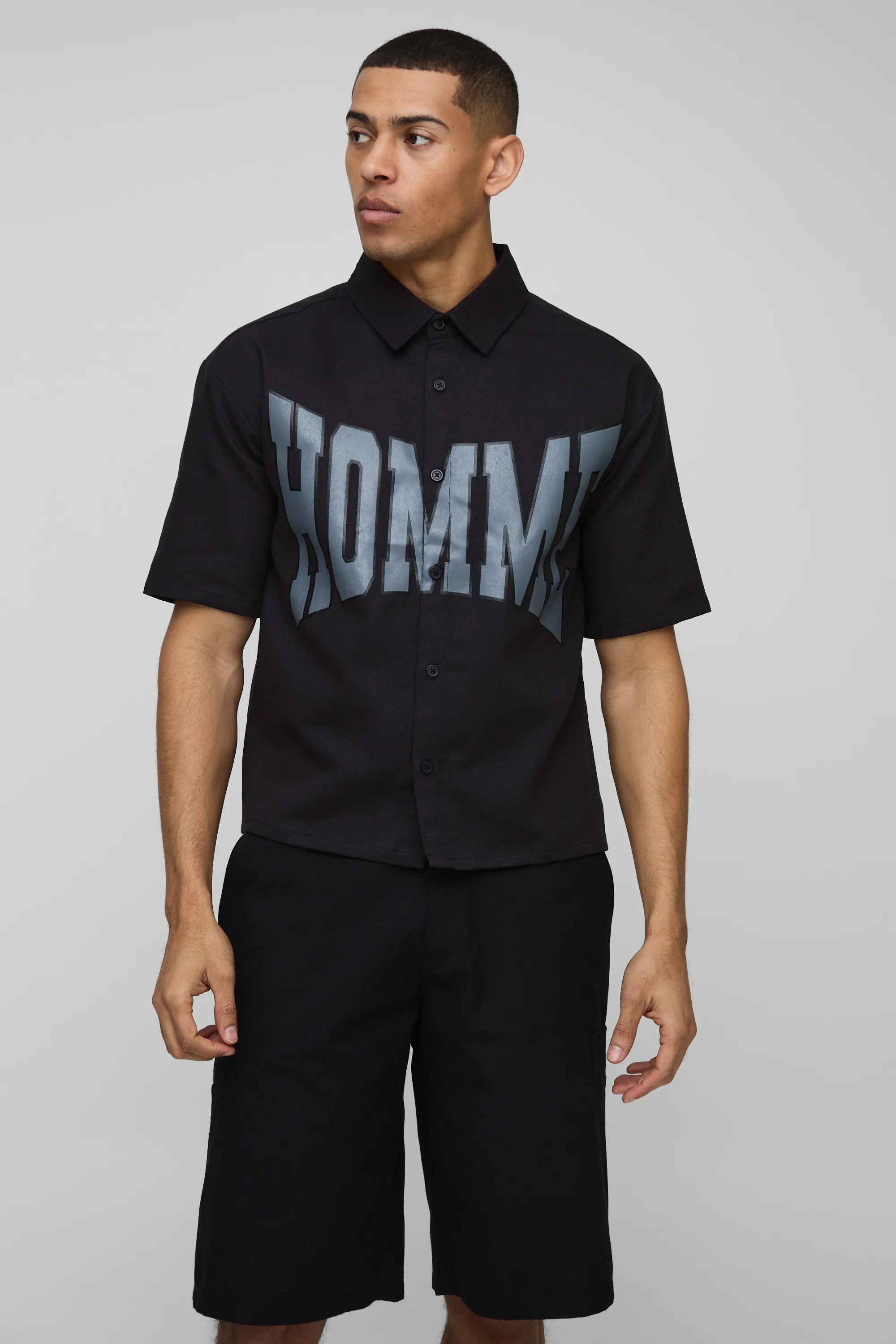 Oversized Boxy Homme Collared Shirt 1 Oversized Boxy Homme Collared Shirt
