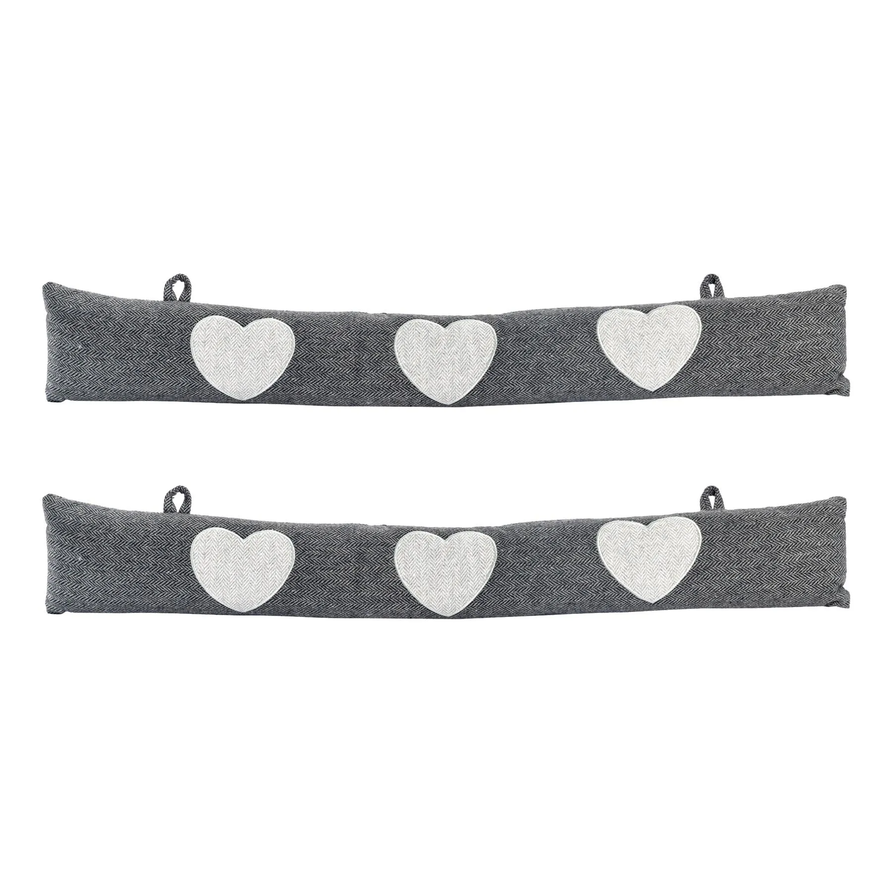 Herringbone Draught Excluders - 78.5cm - Heart - Pack of 2