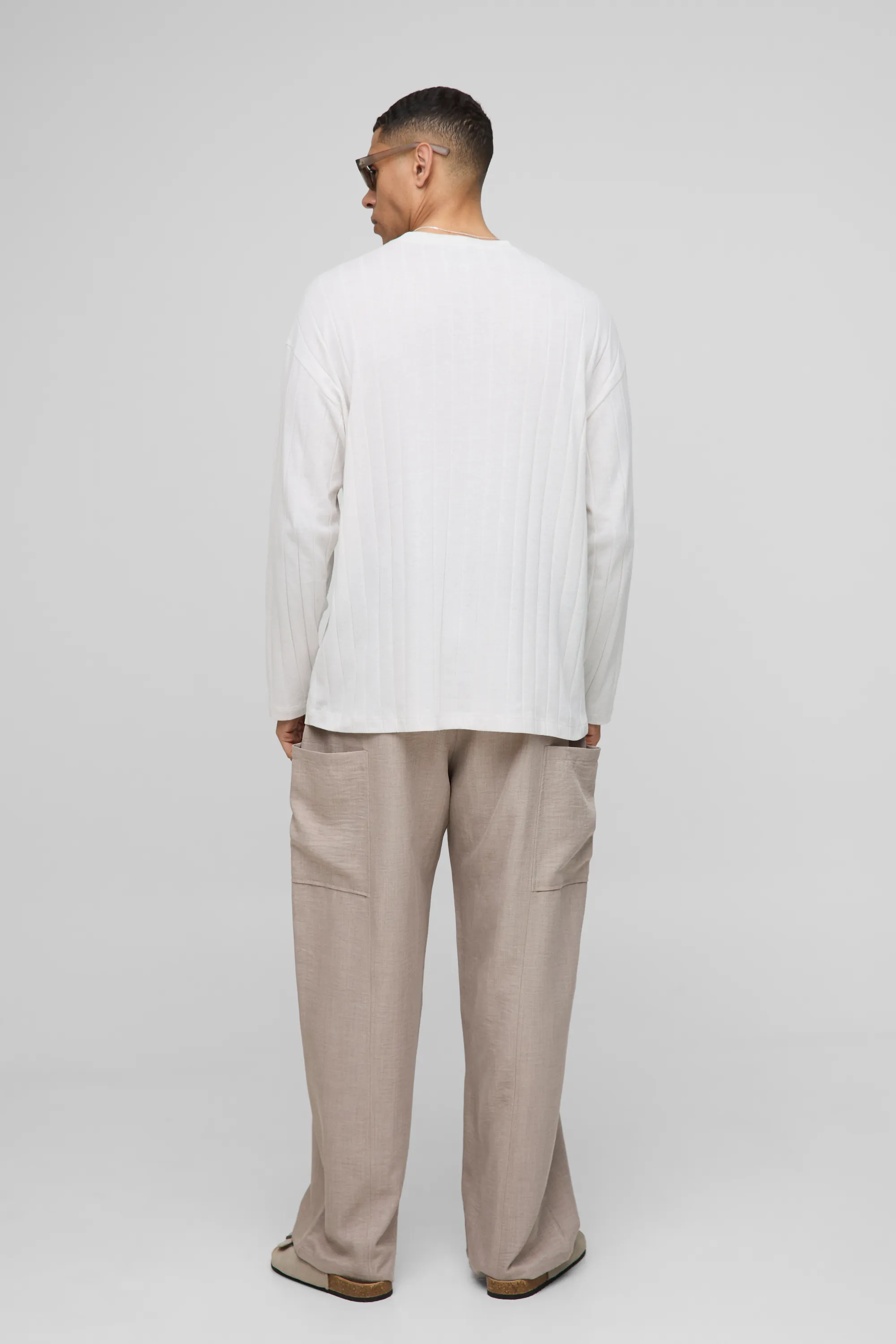 Oversized Soft Rib Pocket Detail Long Sleeve T-Shirt 2 Oversized Soft Rib Pocket Detail Long Sleeve T-Shirt