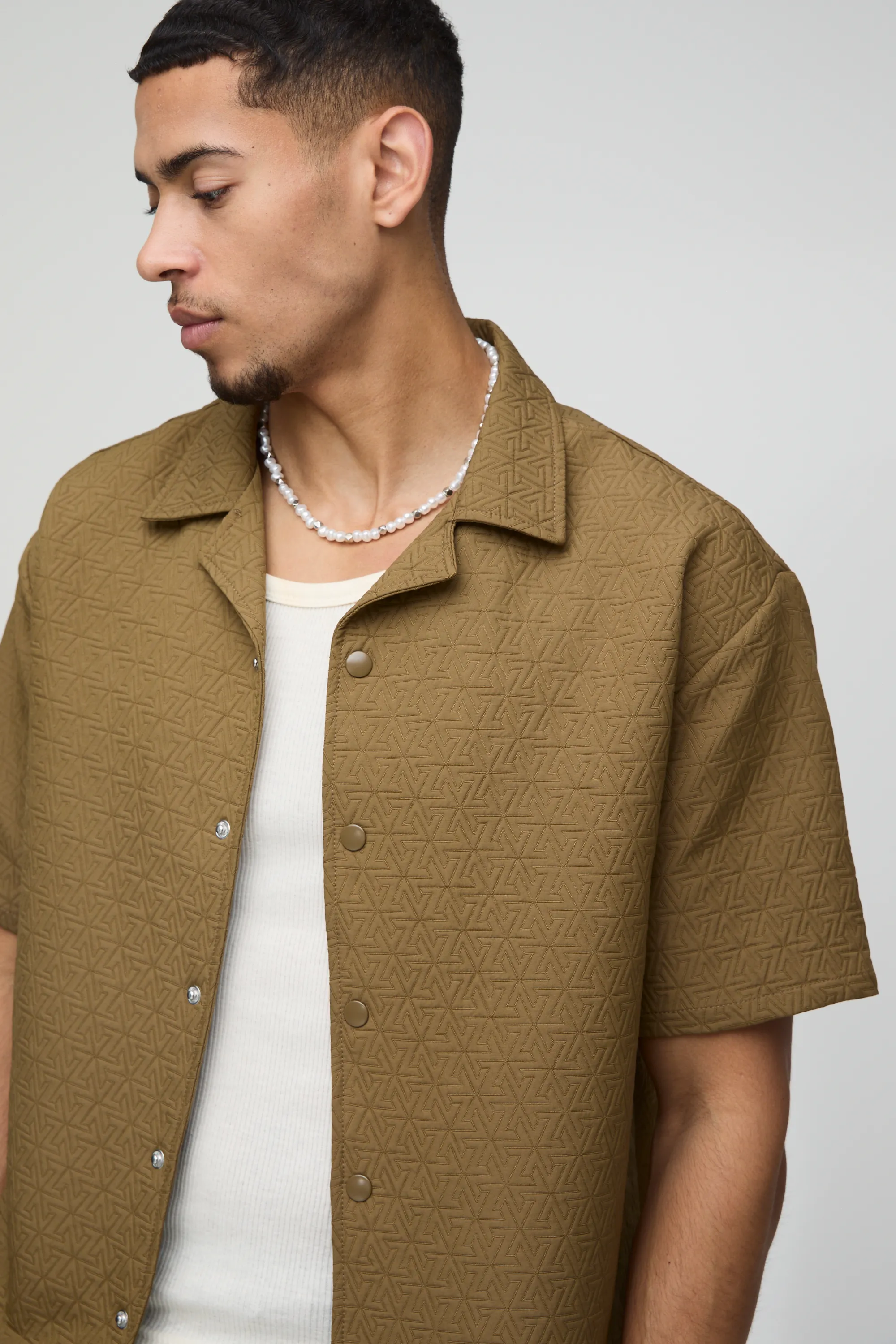Oversized Boxy Abstract Padded Revere Shirt 3 Oversized Boxy Abstract Padded Revere Shirt