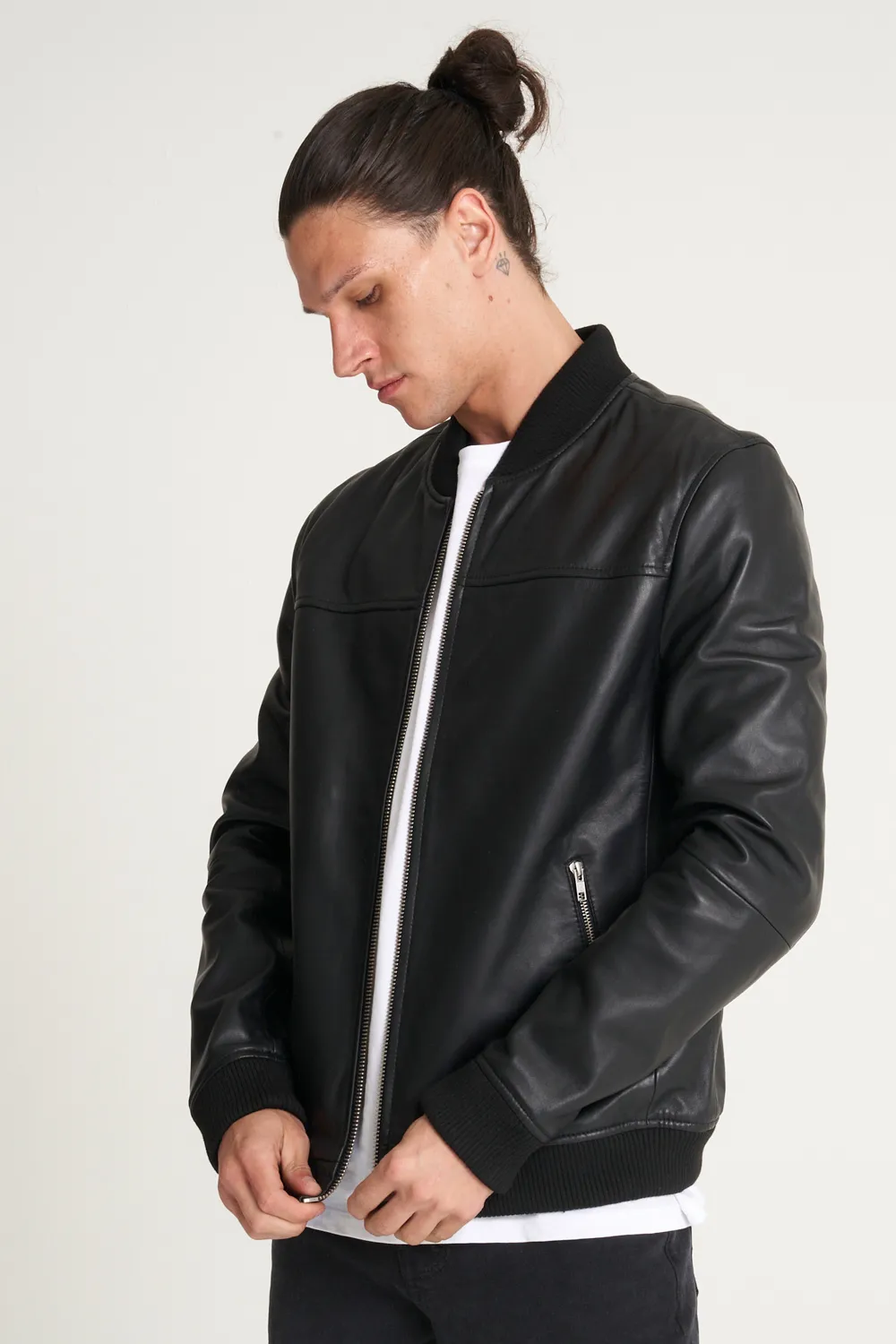 Fine Milled Leather Bomber Jacket 2 Fine Milled Leather Bomber Jacket