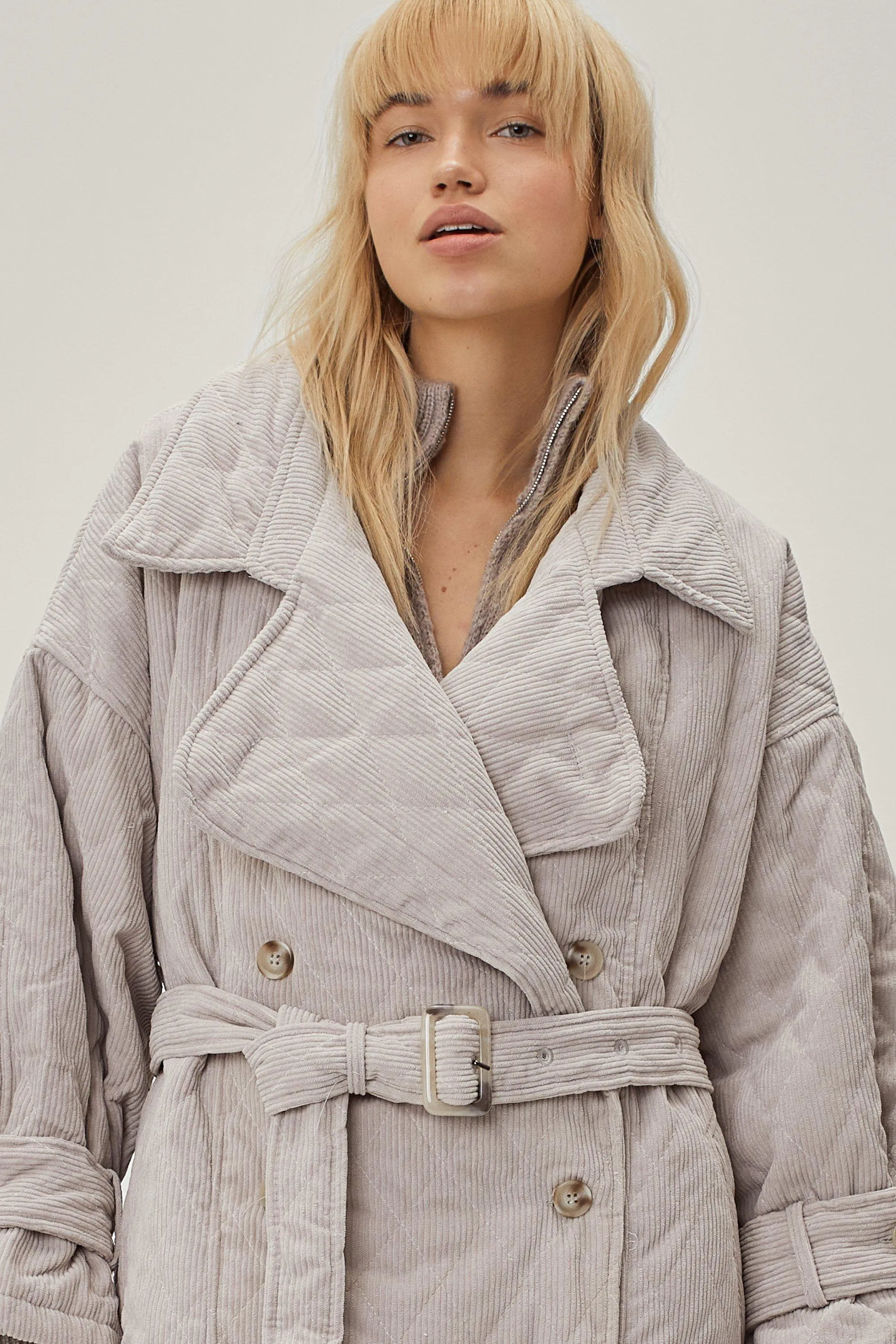 Quilted Cord Oversized Belted Mac 2 Quilted Cord Oversized Belted Mac