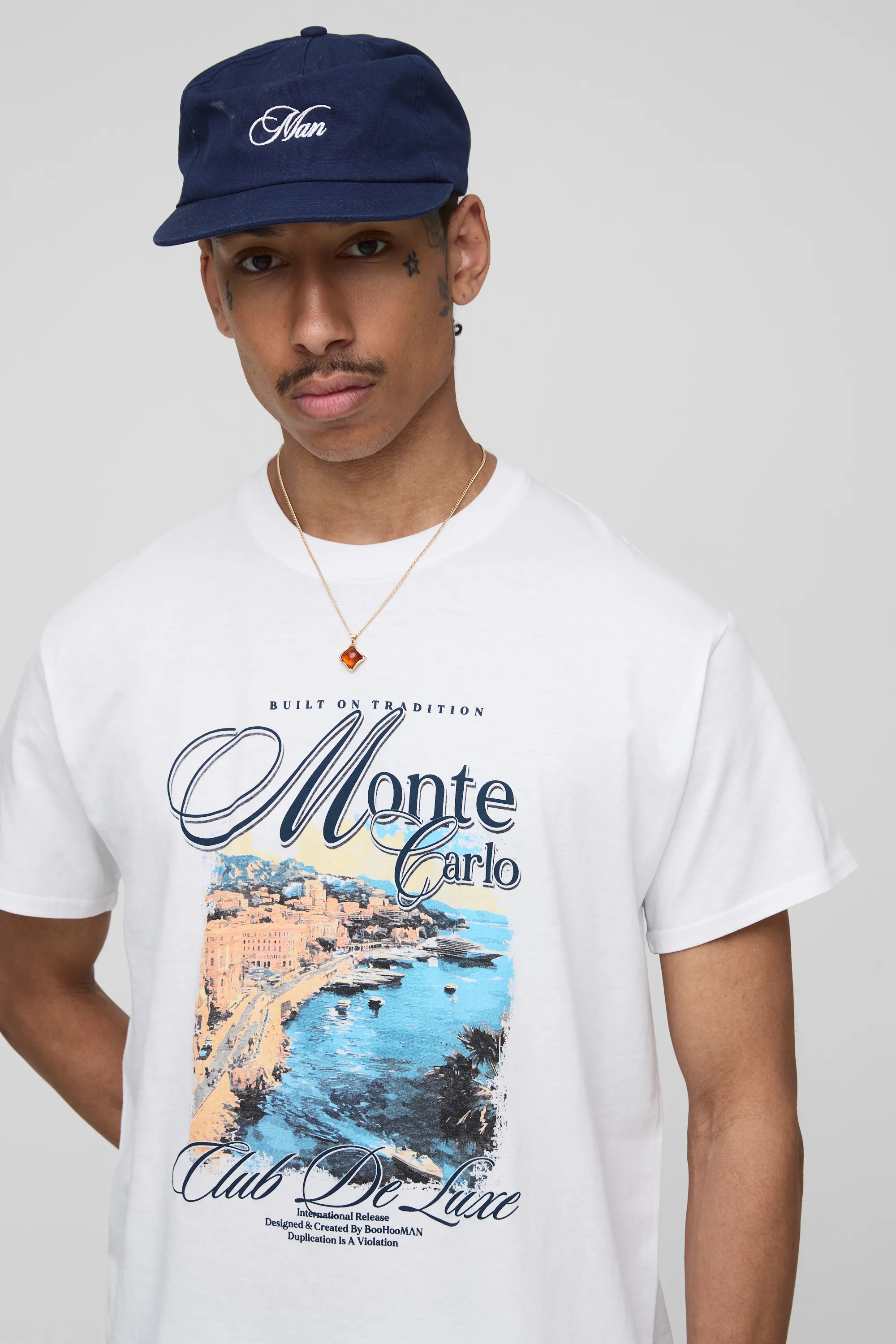 Regular Fit Monte Carlo Print T-Shirt 3 Regular Fit Monte Carlo Print T-Shirt