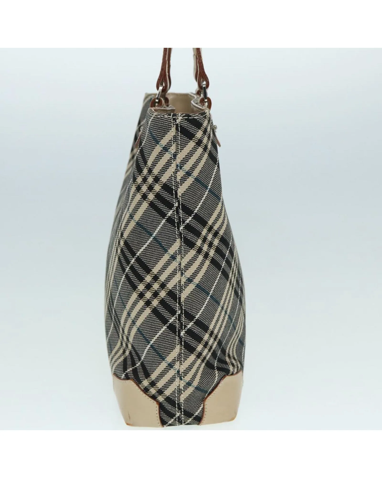 Preloved Plaid Tote Bag Casual Style- Blue 5 Preloved Plaid Tote Bag Casual Style- Blue