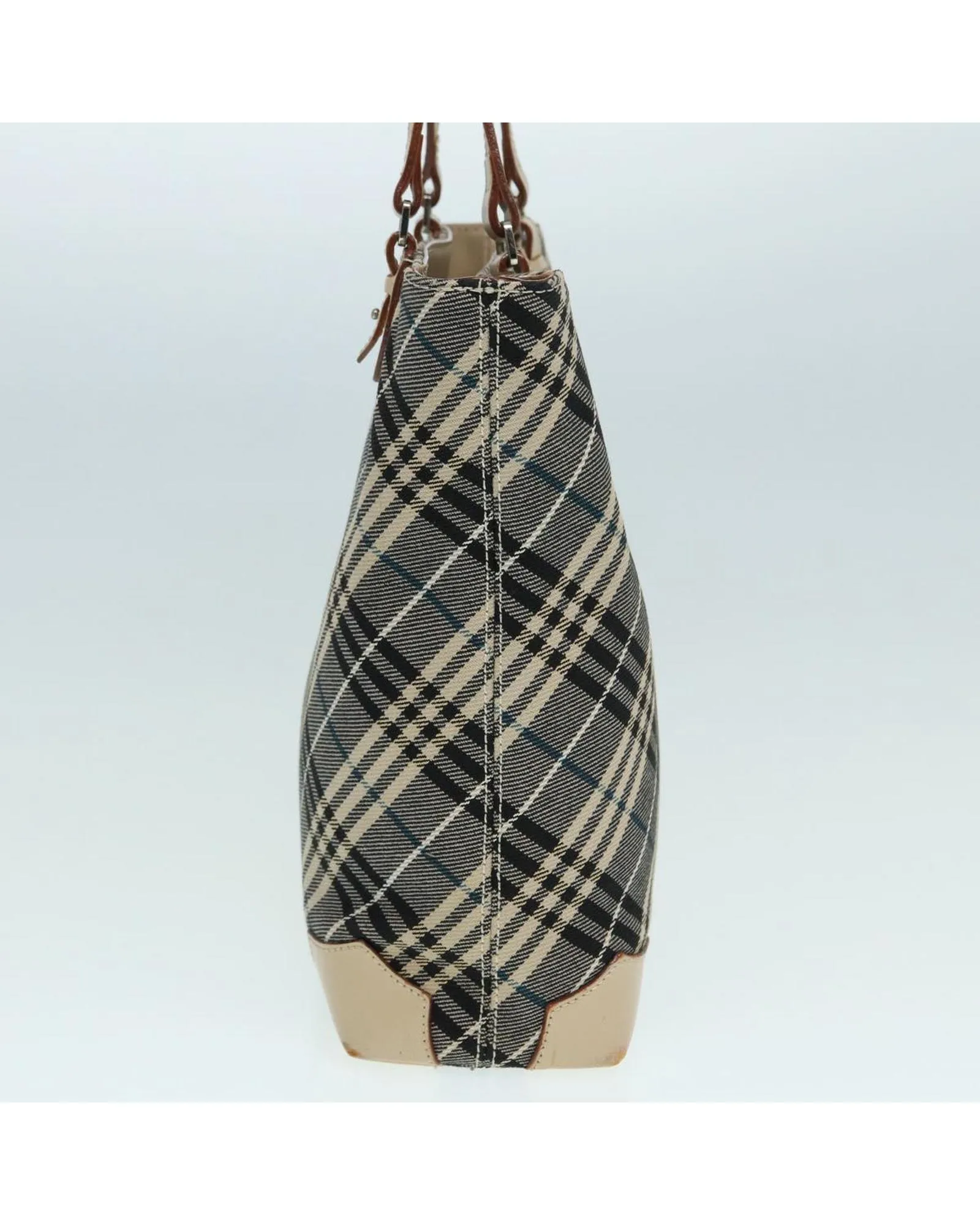 Preloved Plaid Tote Bag Casual Style- Blue 6 Preloved Plaid Tote Bag Casual Style- Blue