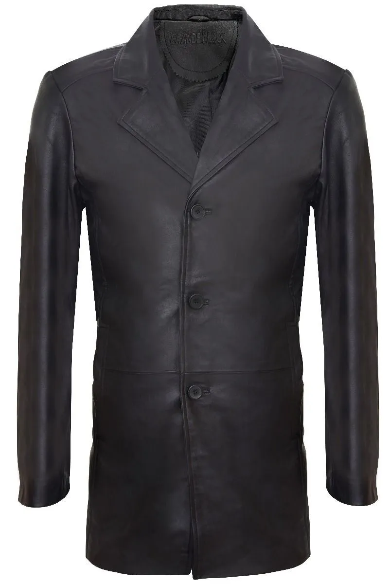 3/4 Leather Coat-Rosario