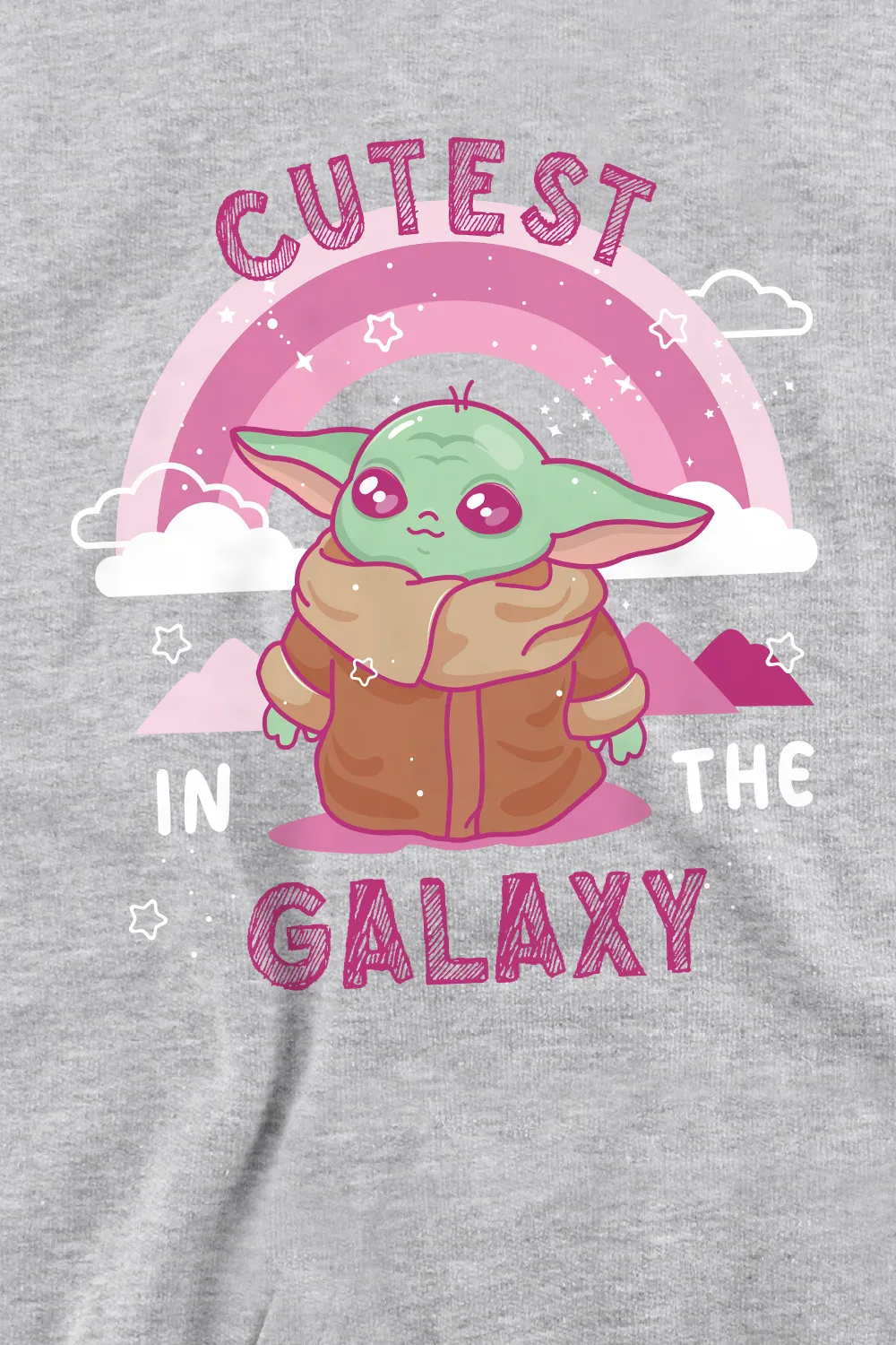 Star Wars Grogu Cutest In The GalaxySweatshirt Light Grey 3 Star Wars Grogu Cutest In The GalaxySweatshirt Light Grey