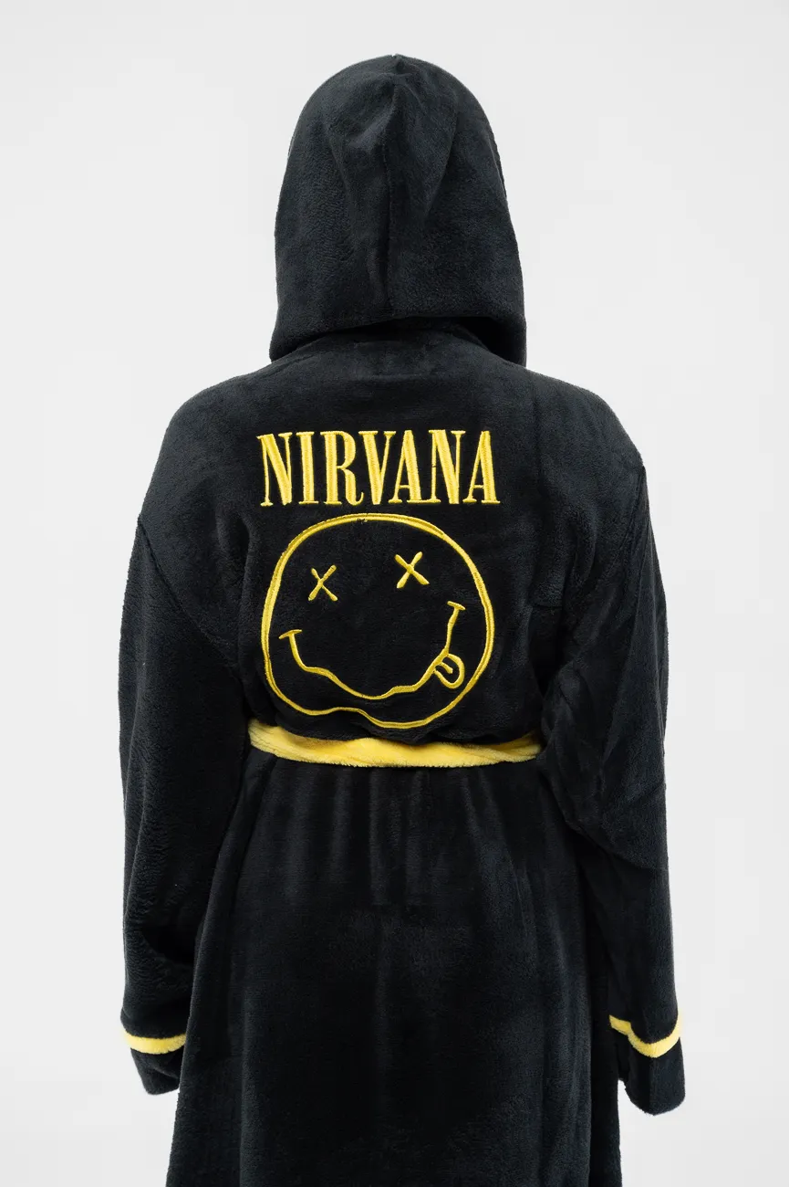 Yellow Grunge Smile Bathrobe 6 Yellow Grunge Smile Bathrobe
