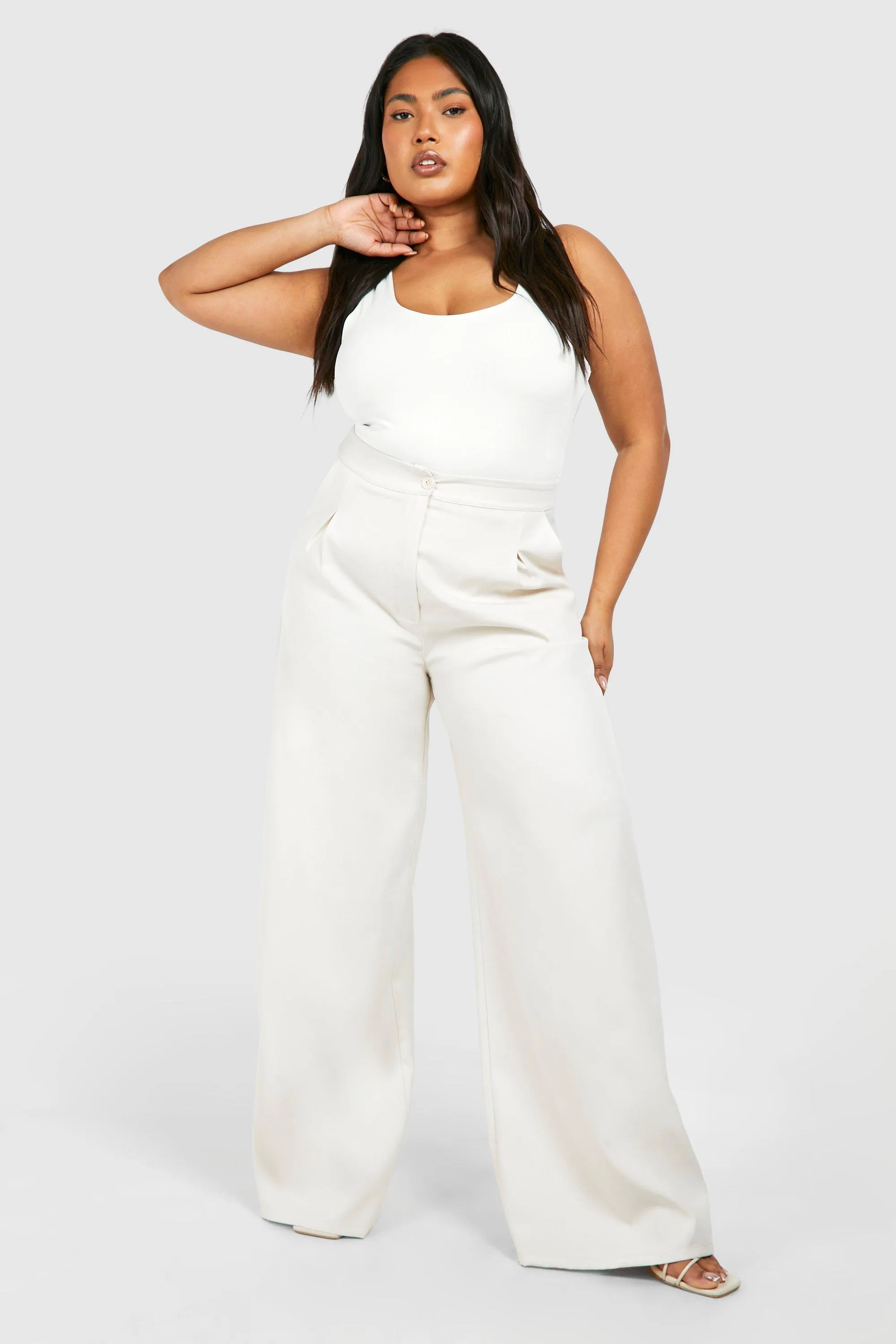 Plus Woven Tailored Wide Leg Trouser 3 Plus Woven Tailored Wide Leg Trouser