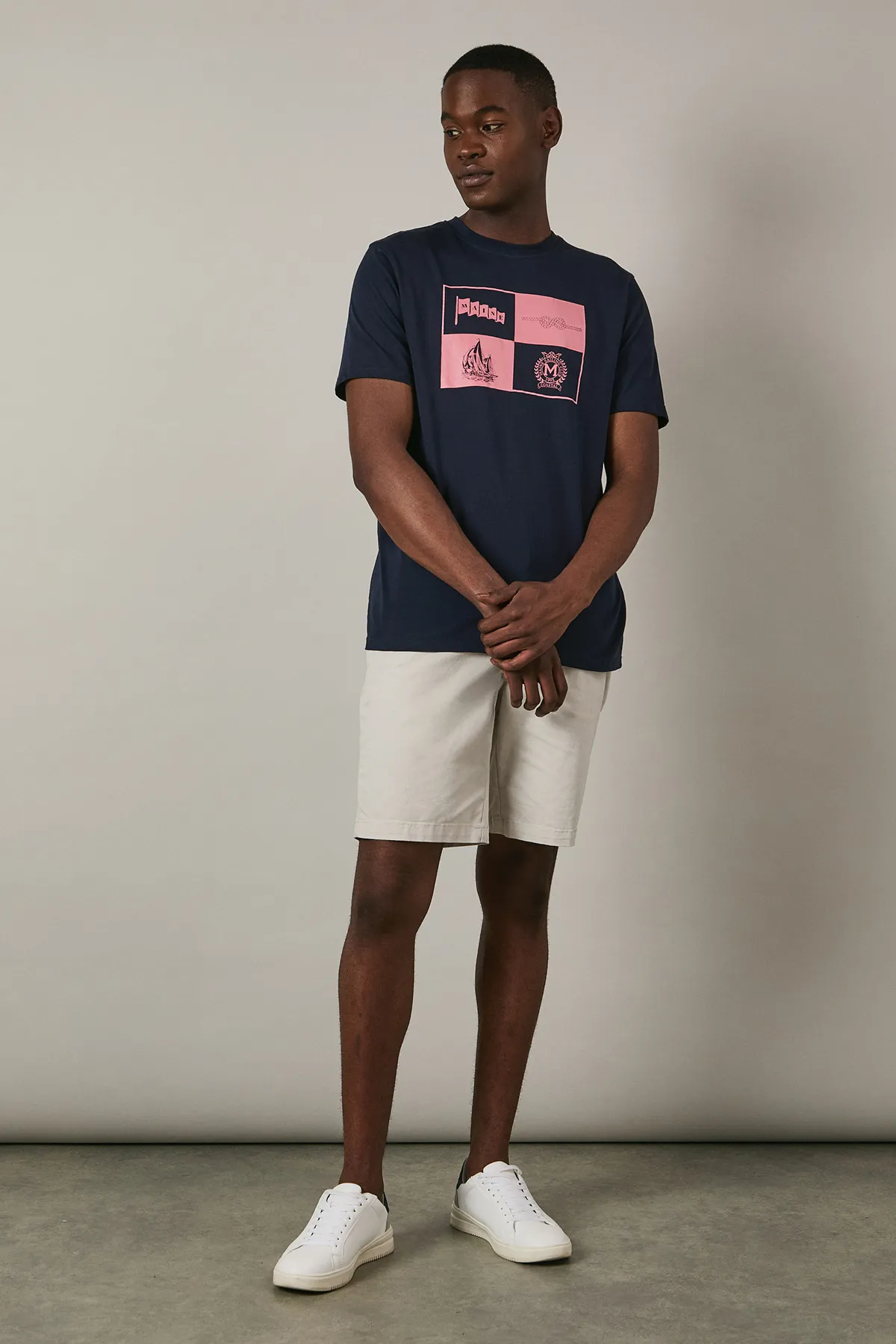Navy Costal Print T-Shirt 4 Navy Costal Print T-Shirt