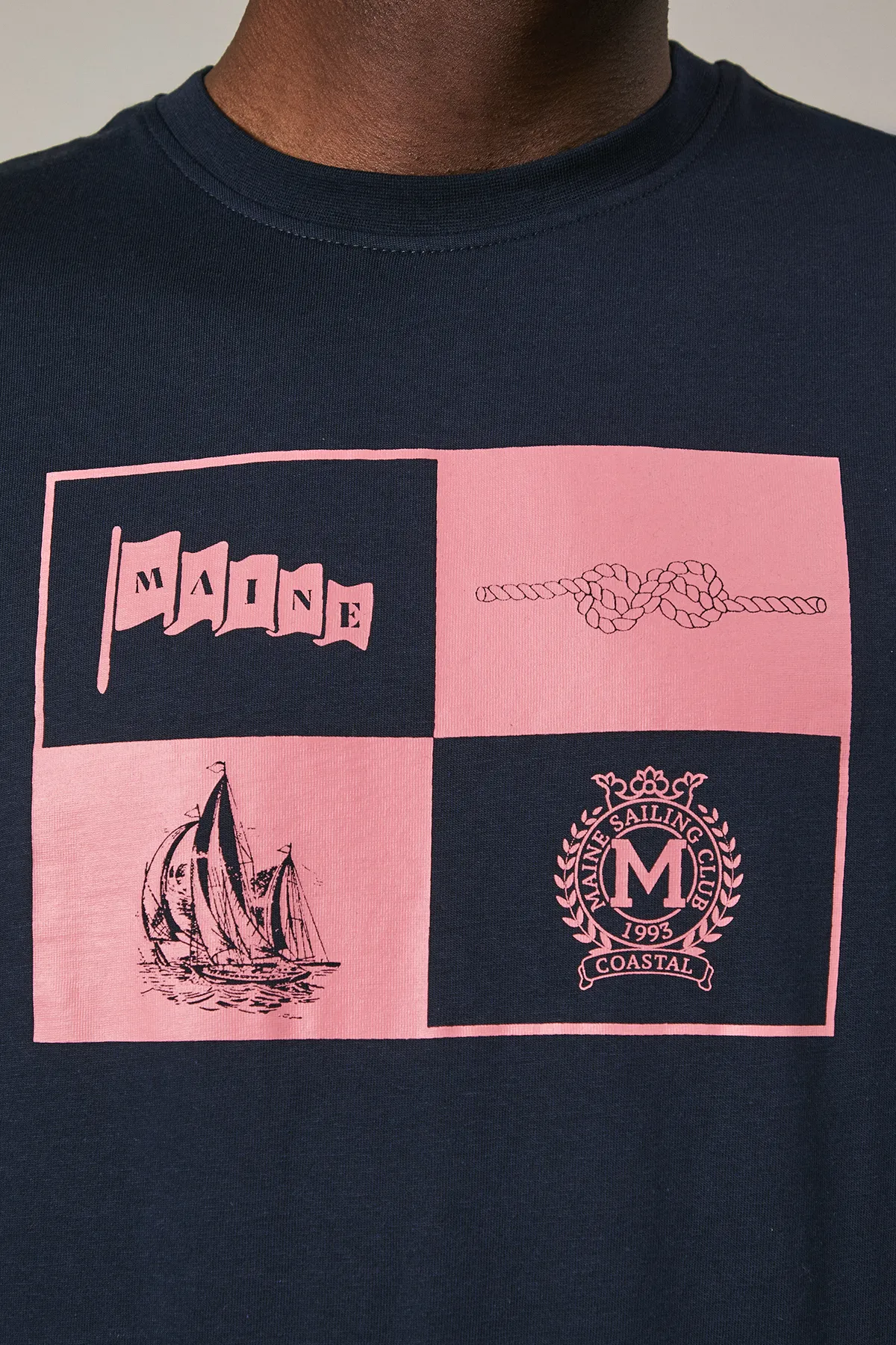 Navy Costal Print T-Shirt 5 Navy Costal Print T-Shirt