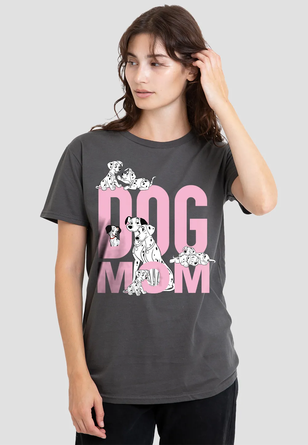 101 Dalmatians Dog Mom T-Shirt, Light Graphite