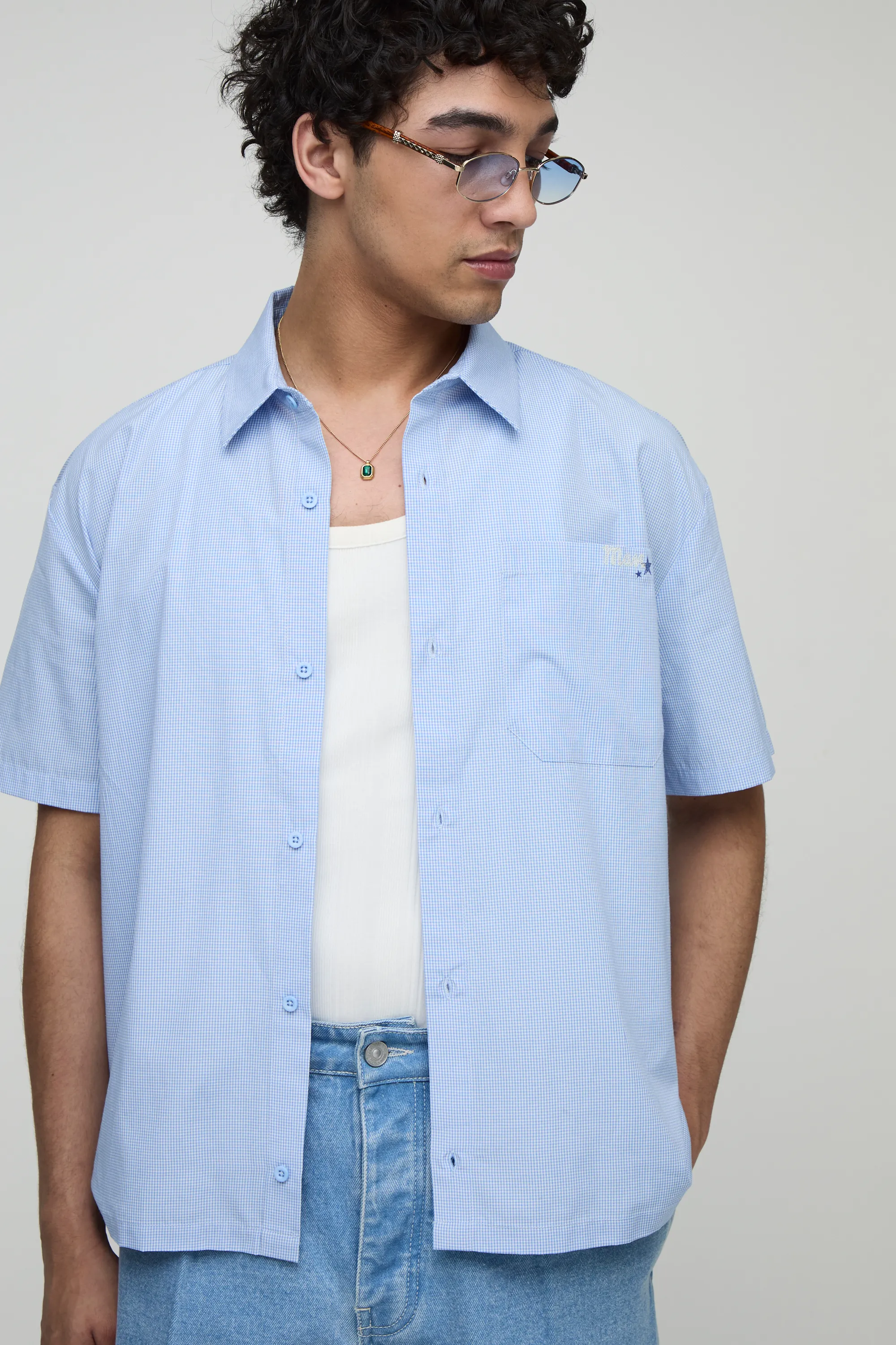 Oversized Embroidered Western Check Shirt 3 Oversized Embroidered Western Check Shirt