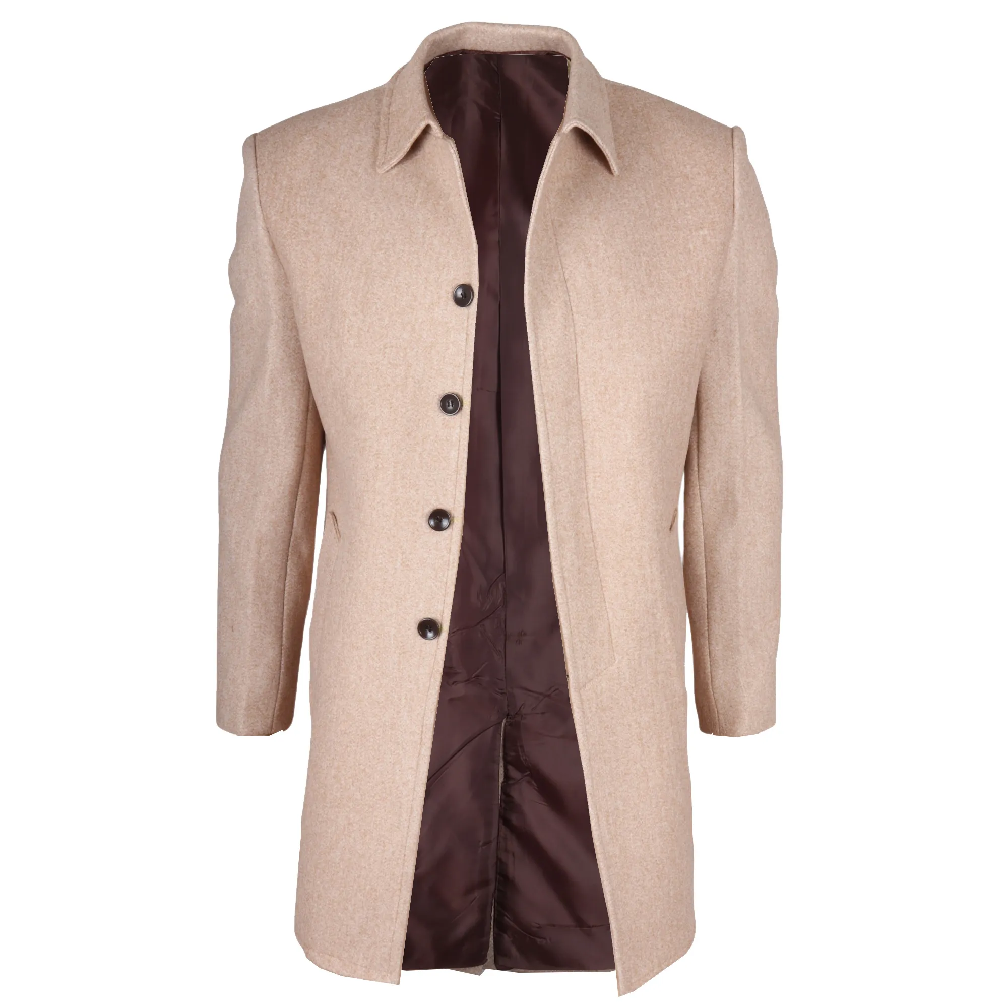 Men's Wool Blend Classic Collar Overcoat 2 Men's Wool Blend Classic Collar Overcoat
